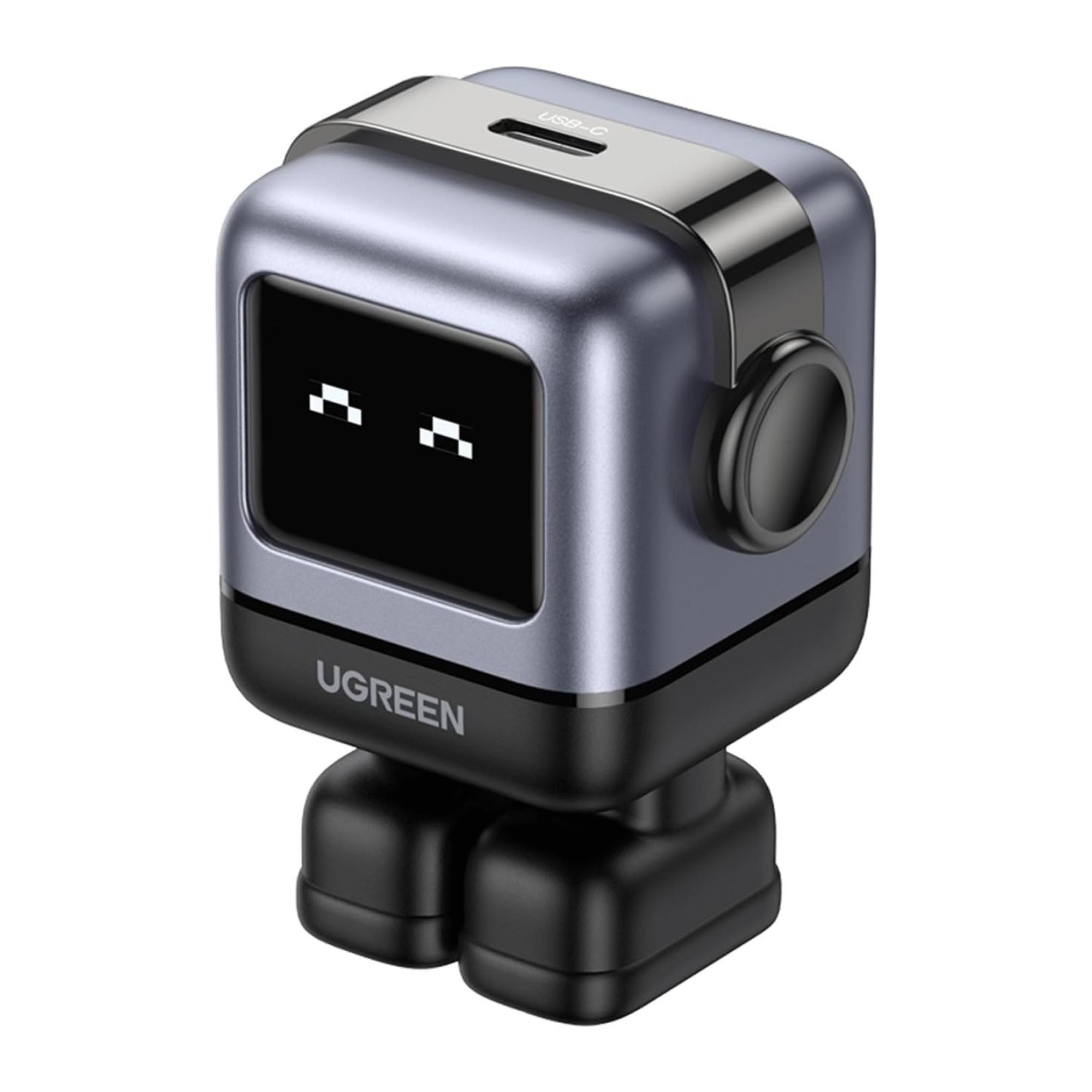 Cargador Ugreen 30W USB-C Carga Rápida, Robot con Pantalla, Negro (15550)