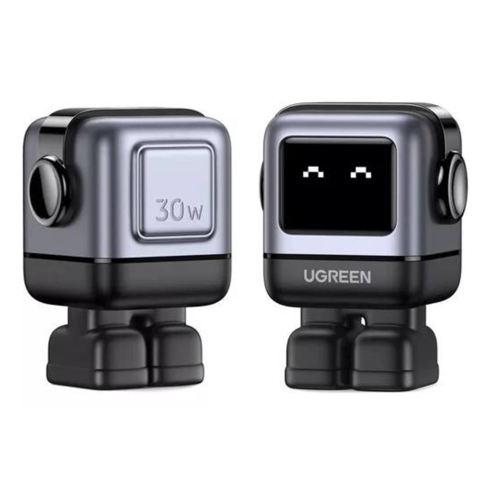 Cargador Ugreen USB-C 30W Robot GaN con Pantalla Led Negro (15550)