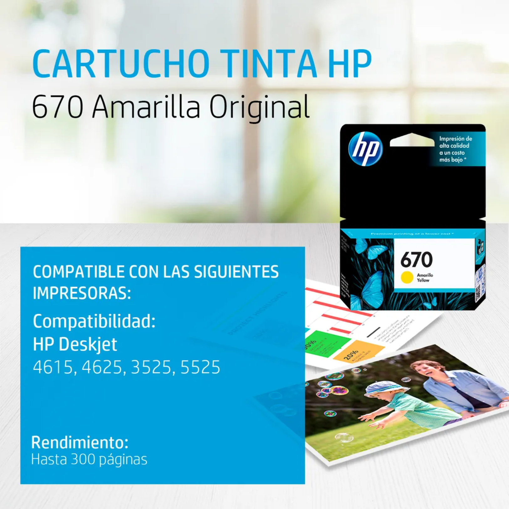 Cartucho de tinta HP 670 Amarillo Original (CZ116AL)
