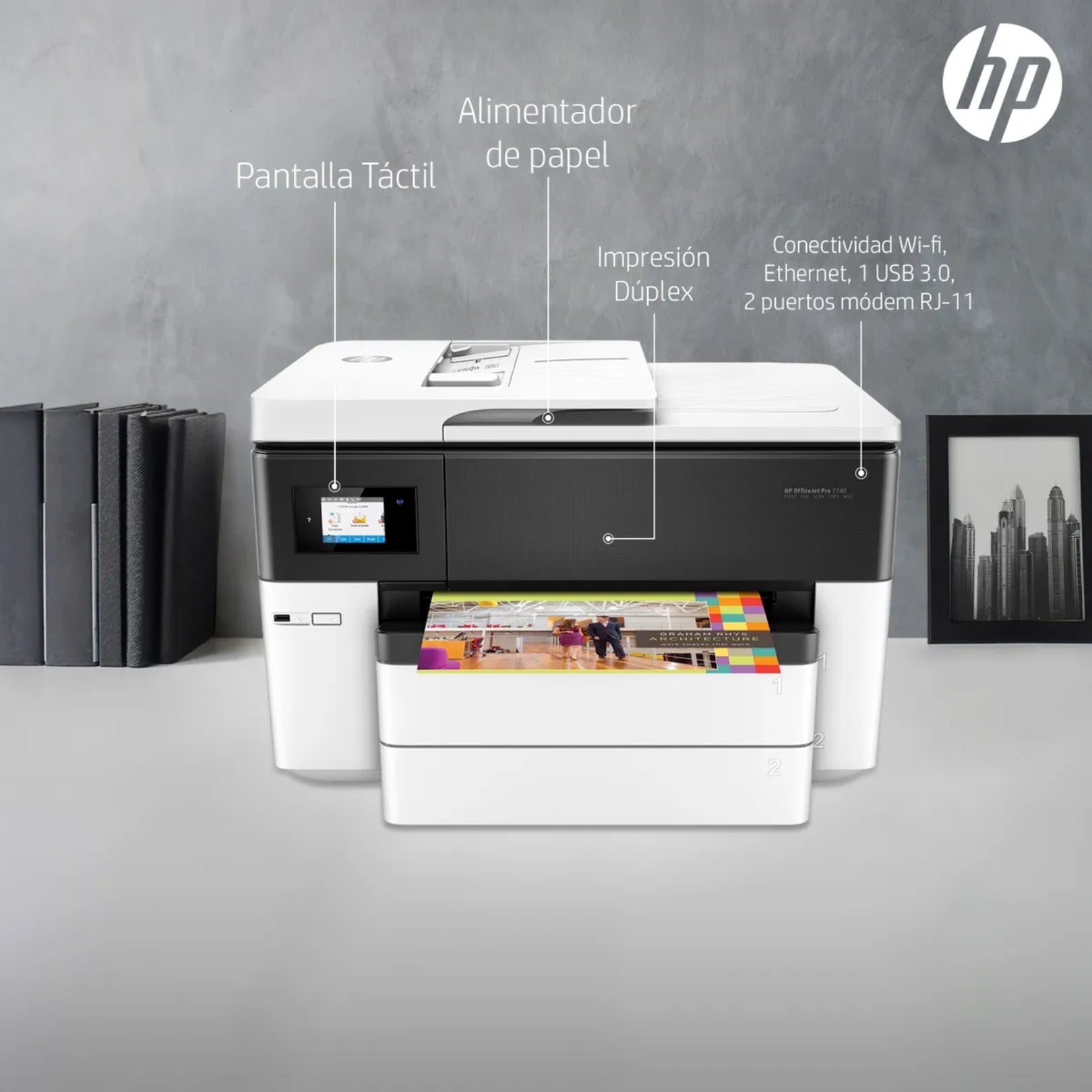 Impresora Multifuncional Formato A3 HP OfficeJet 7740 (G5J38A)