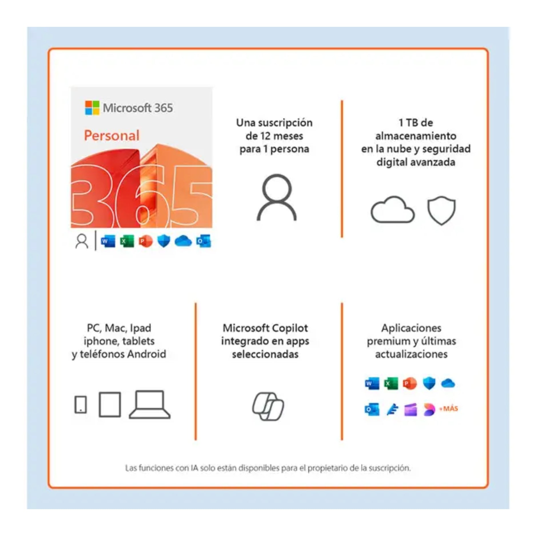 Kit Microsoft 365 Personal (12 meses / 1 usuario) + Antivirus Kaspersky Standard (12 meses / 1 usuario)