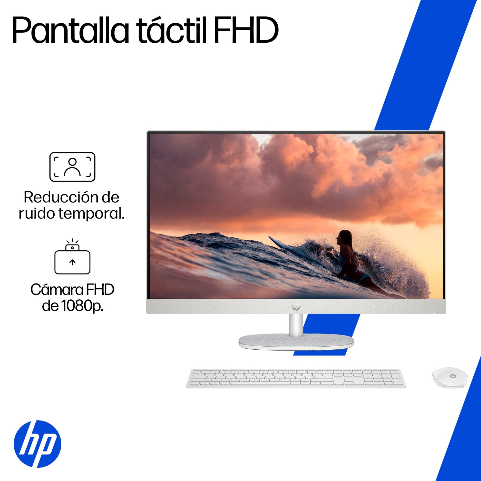 PC All in One HP 27-cr0278la AMD Ryzen 7 7730U, 16GB RAM, 1TB SSD, Pantalla Táctil 27" FHD, Windows 11 (BM6N9LA)