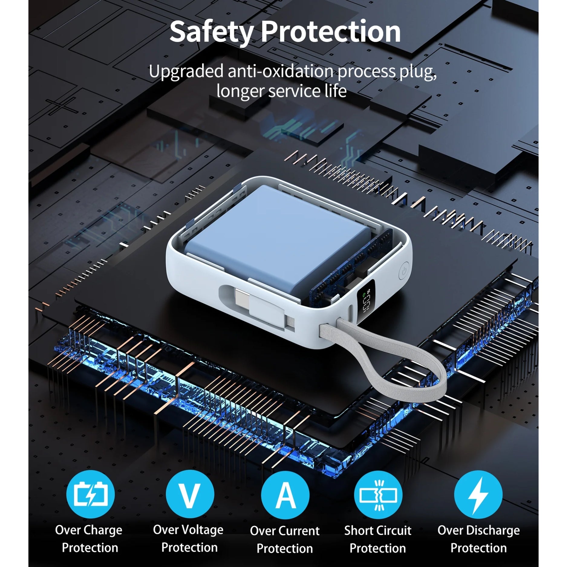 Cargador portátil CHOETECH B832-LBE 10000mAh con carga rápida 35W y carga segura