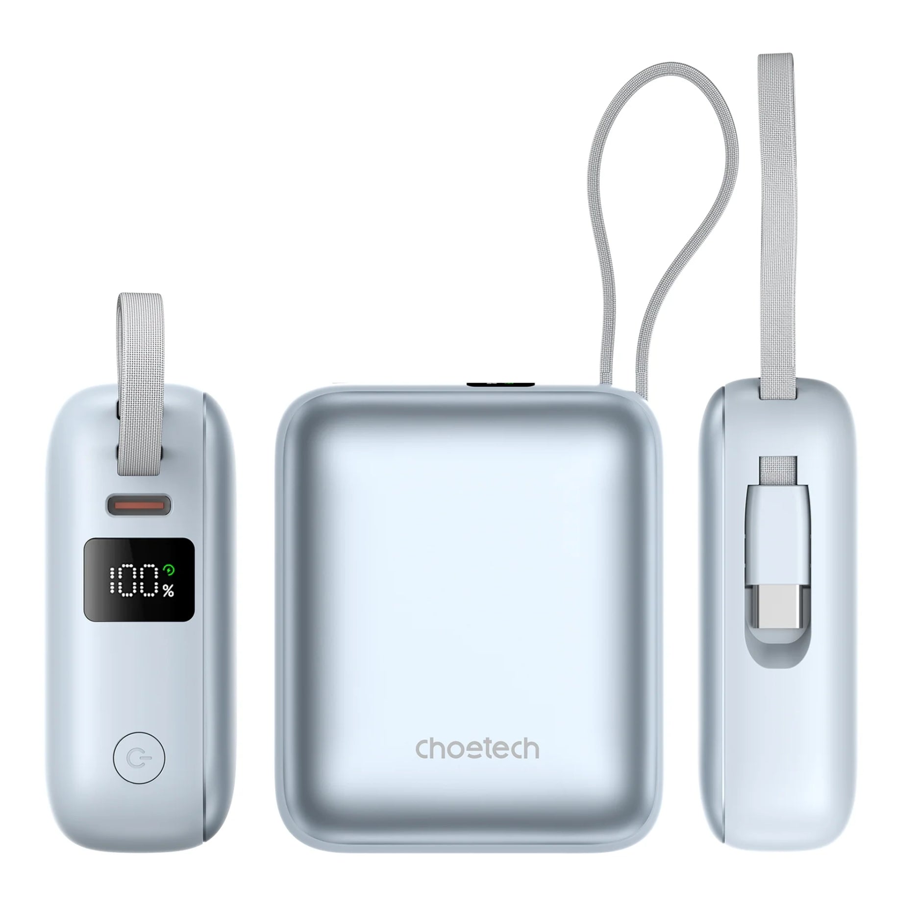 Cargador portátil CHOETECH B832-LBE con cable USB-C integrado
