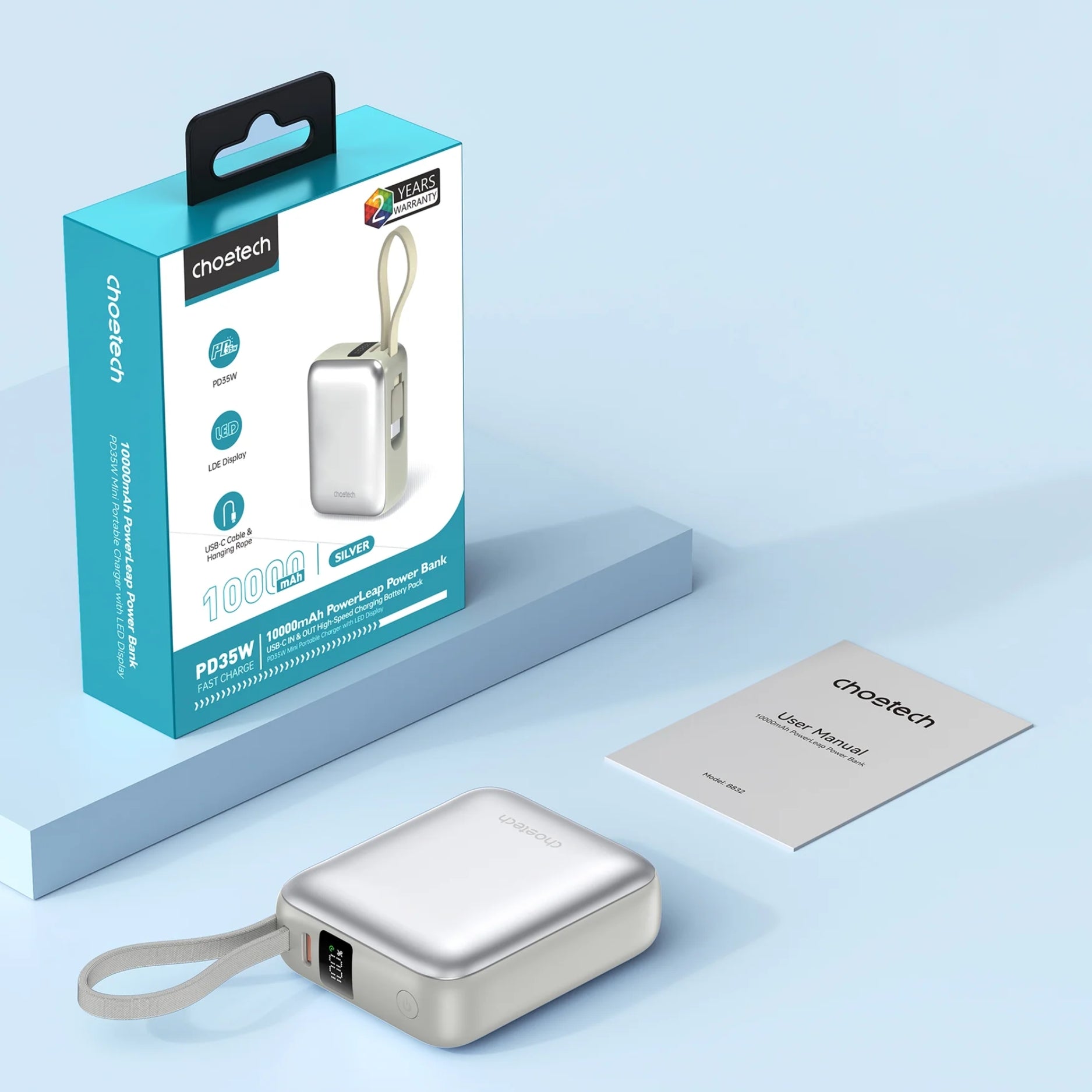 Contenido de la caja del del Power Bank CHOETECH B832 portátil 10000mAh