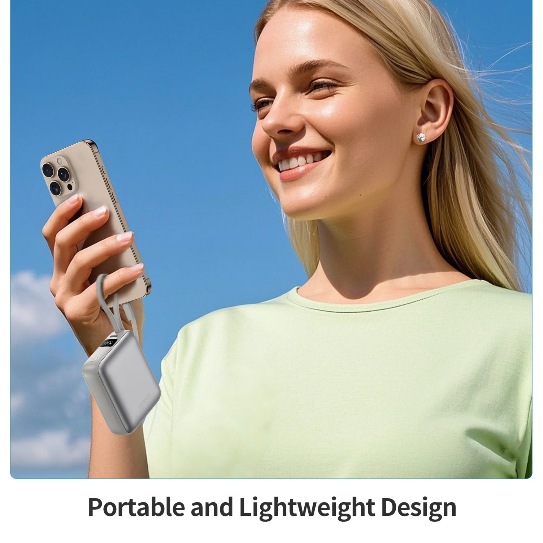 Diseño compacto y ligero del Power Bank CHOETECH B832 portátil 10000mAh