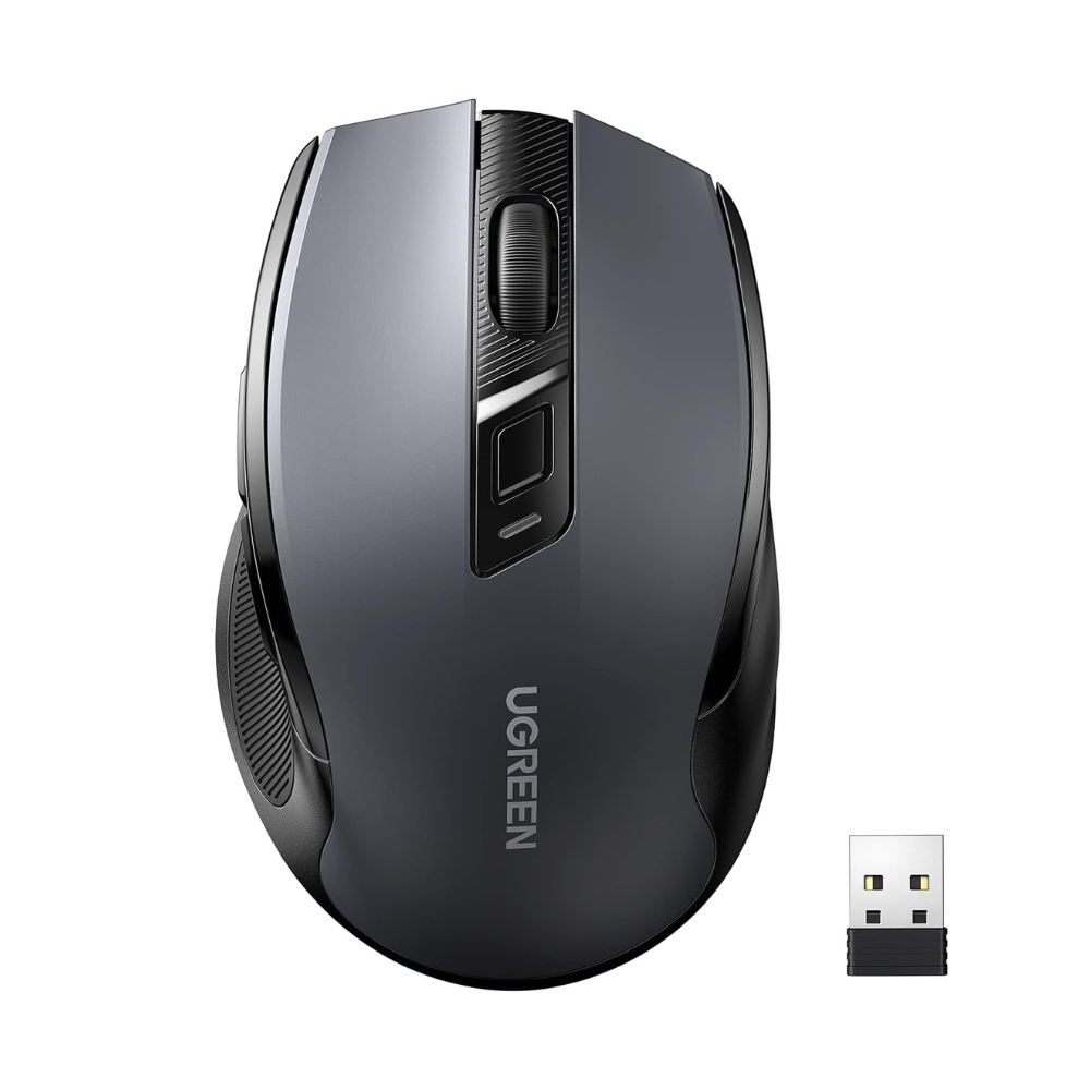 UGREEN Mouse Inalámbrico 2.4 GHz Ergonómico, 6 botones, 4000 DPI (MU006 - 90545)