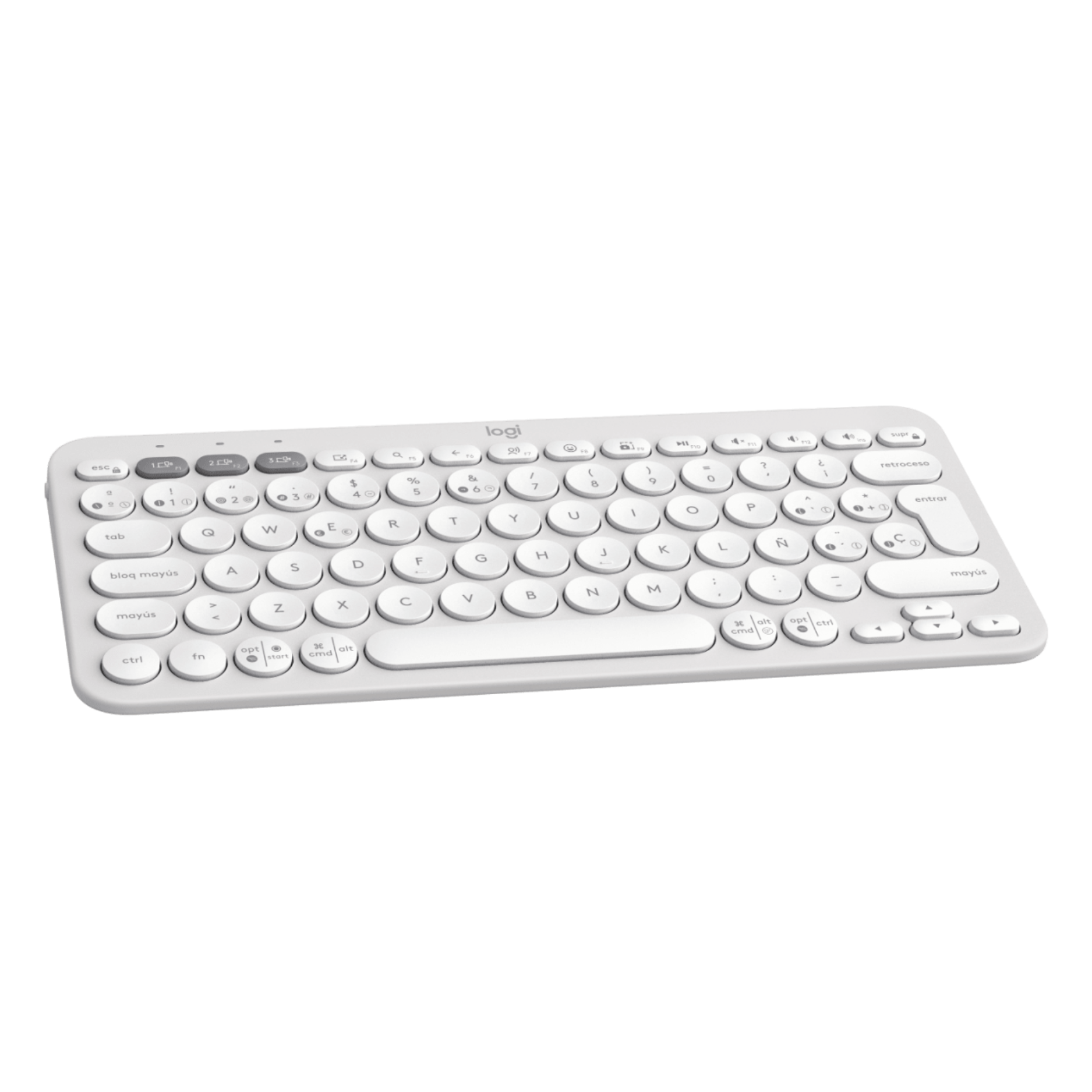 Teclado Bluetooth Logitech PEBBLE KEYS 2 K380S Blanco es Español (920-011784)