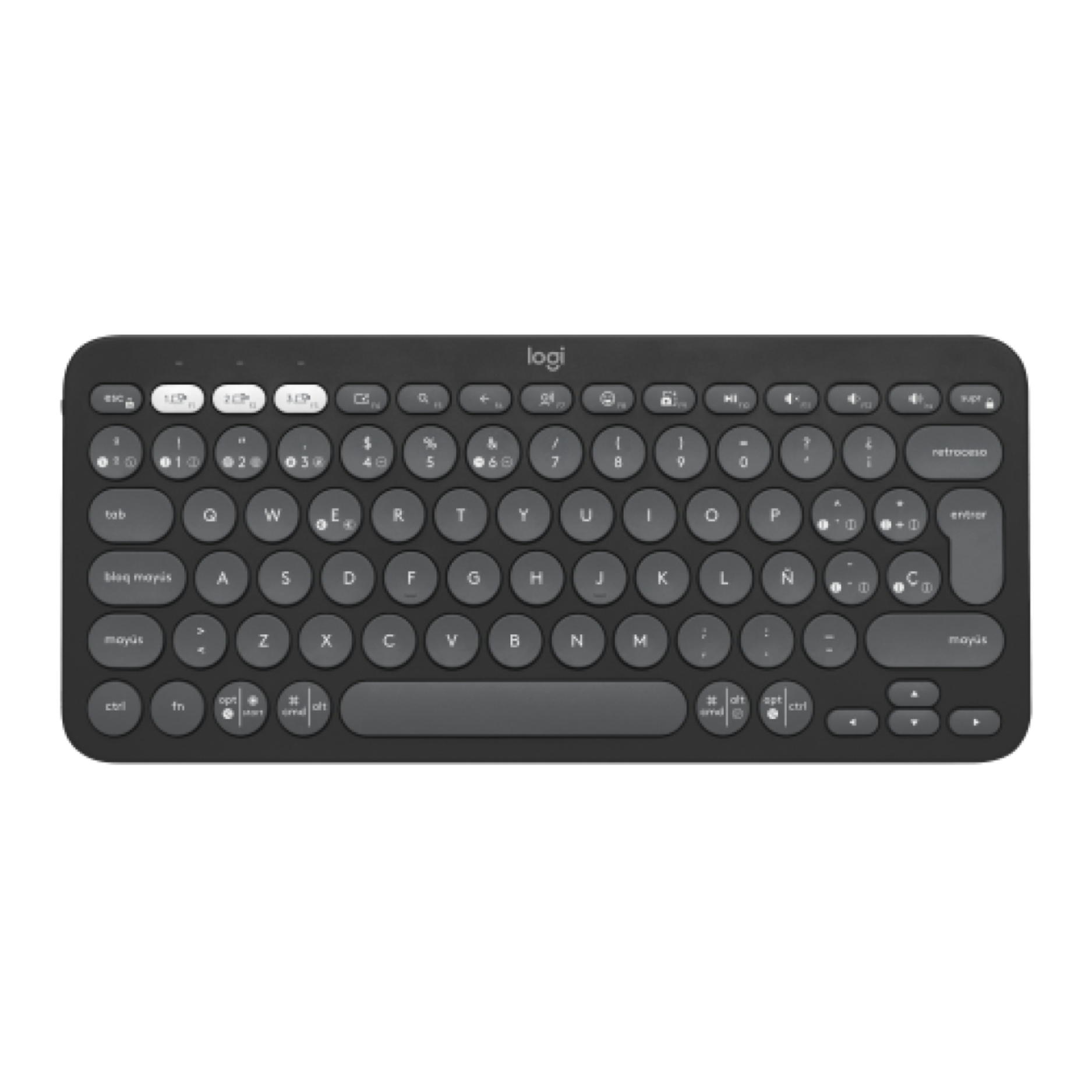 Teclado Bluetooth Logitech PEBBLE KEYS 2 K380S Negro es Español (920-011783)