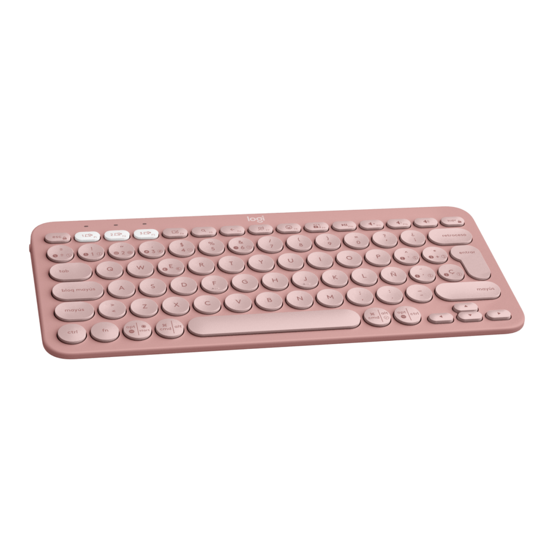 Teclado Bluetooth Logitech PEBBLE KEYS 2 K380S Rosa es Español (920-011785)