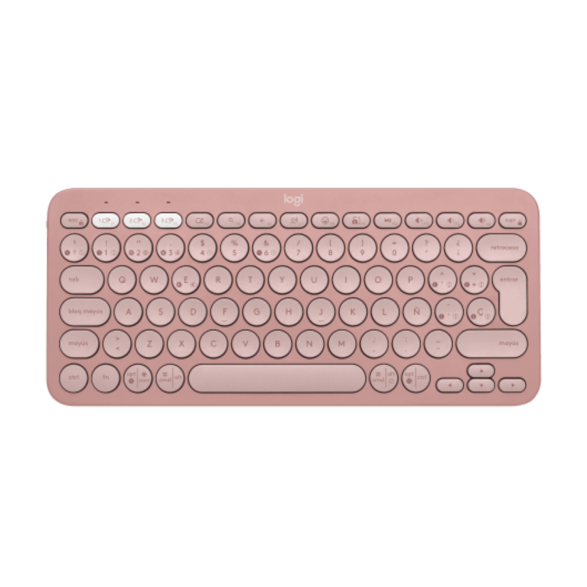Teclado Bluetooth Logitech PEBBLE KEYS 2 K380S Rosa es Español (920-011785)