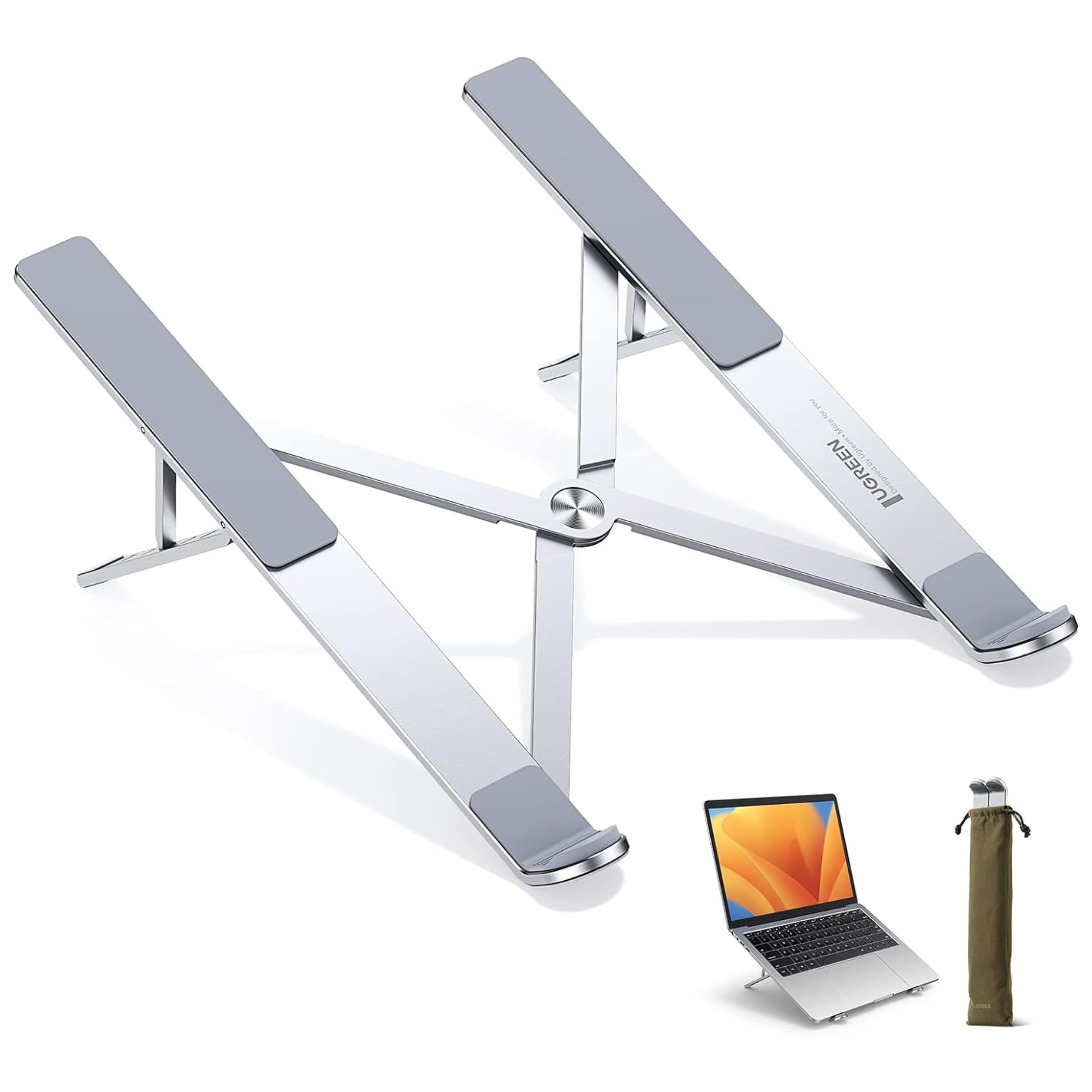 UGREEN Soporte portátil de aluminio, ajustable, plegable, para Laptop, Tablet, iPad, MacBook de 8" a 17.3" pulg. (LP451 - 40289)