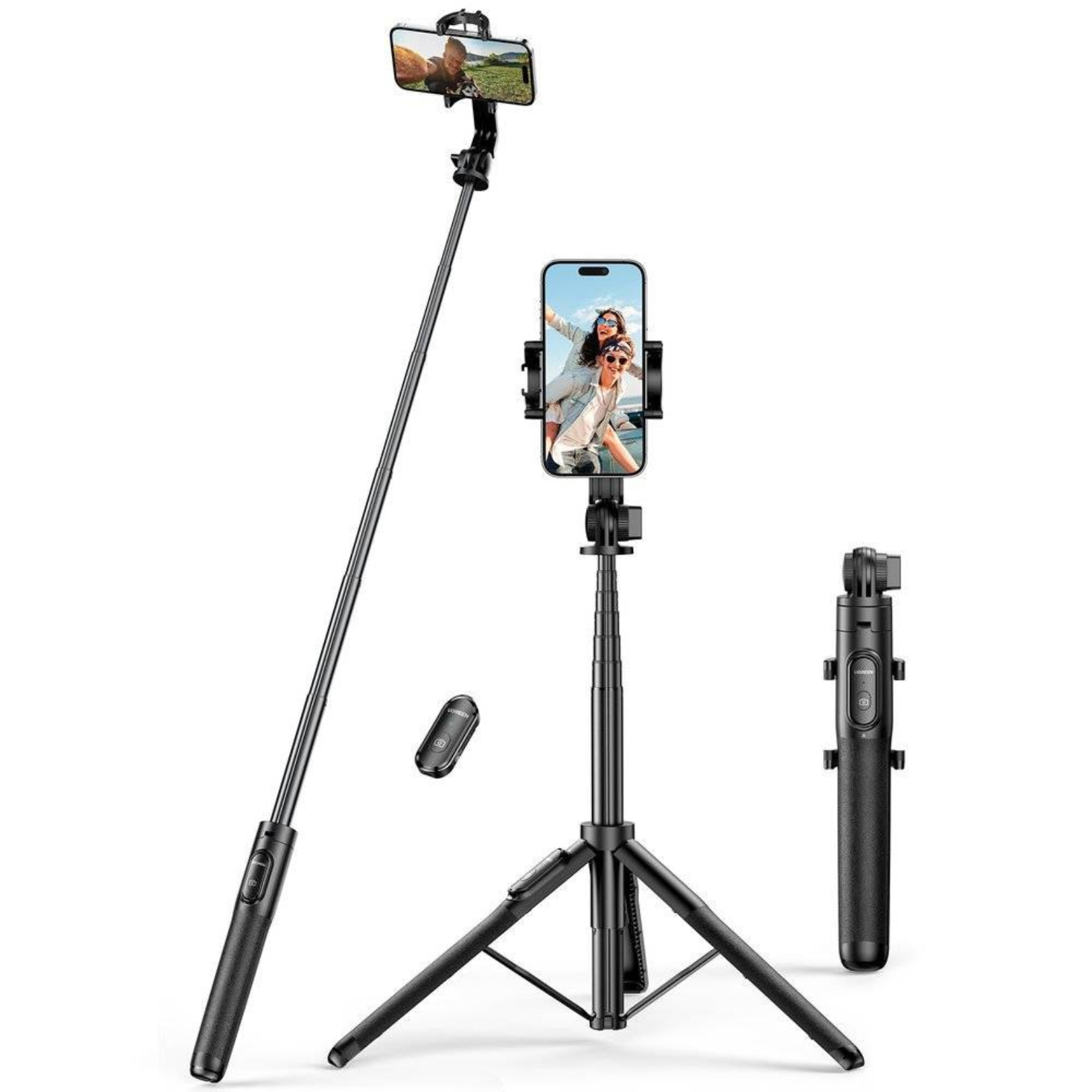 UGREEN Trípode Selfie Stick 1.5m 3 en 1 Bluetooth para iPhone, GoPro, Celular (LP586 - 15062)
