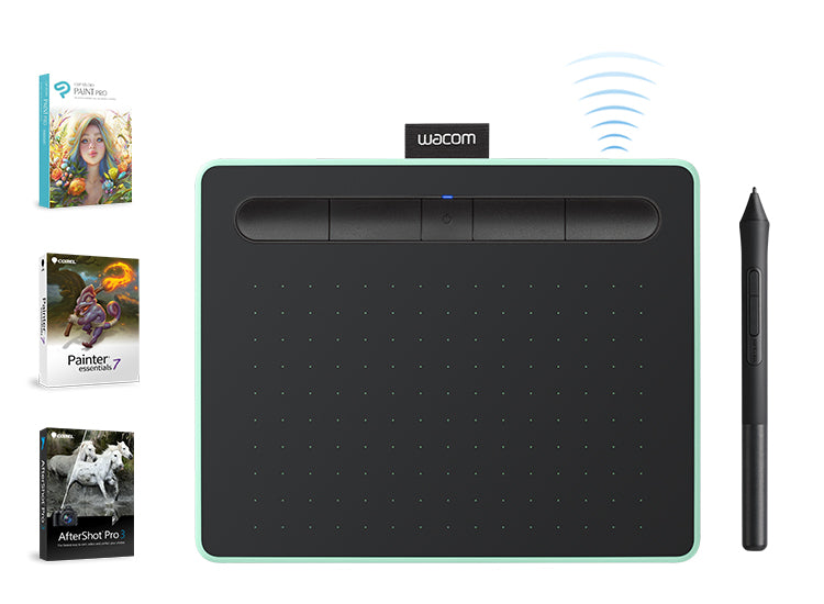 Tableta Gráfica Wacom Intuos Small Bluetooth Pistacho 4096 Niveles de Presión (CTL4100WLE0)