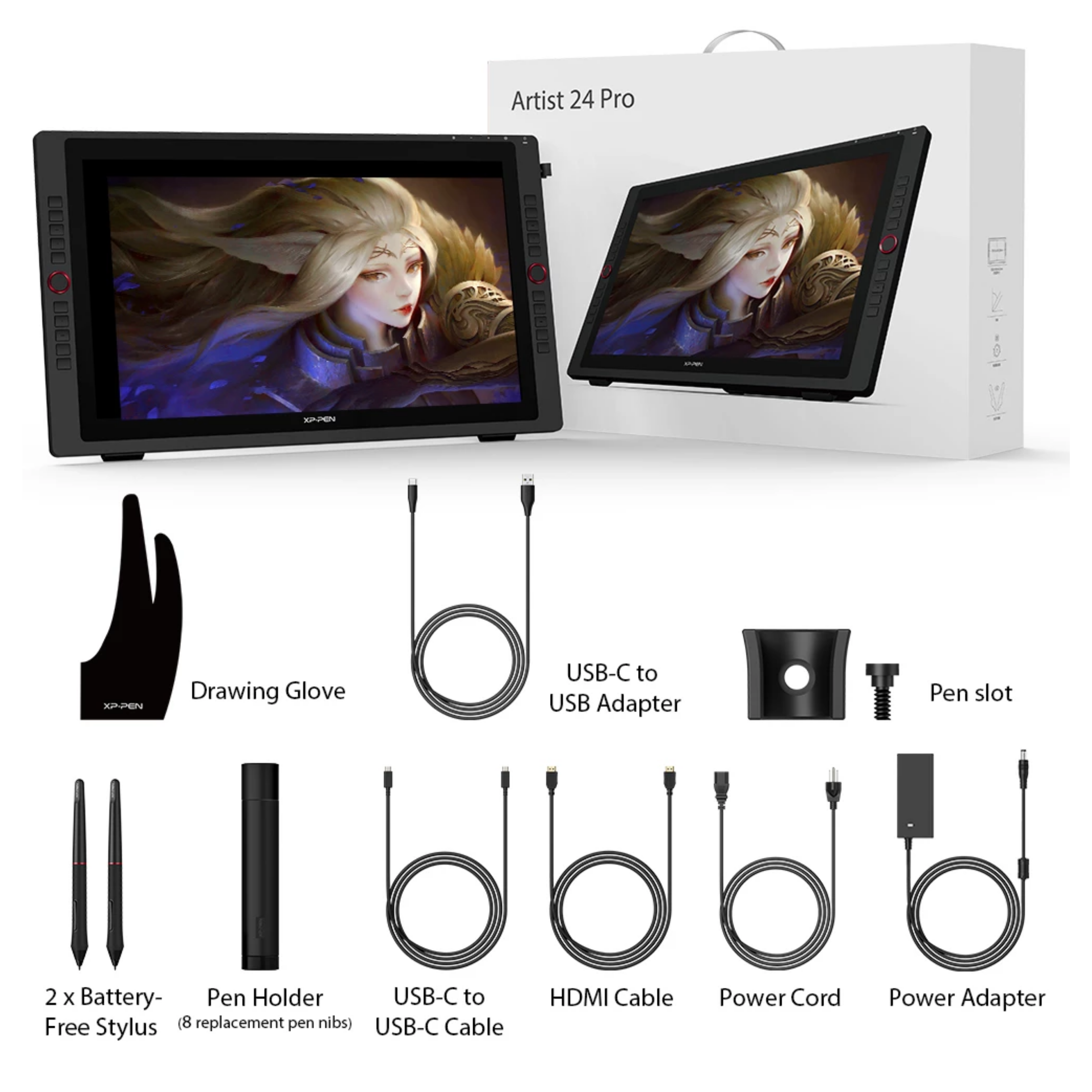 XP-Pen Artist 24 Pro Pantalla Gráfica de 23.8" 2K QHD IPS, 90% RGB