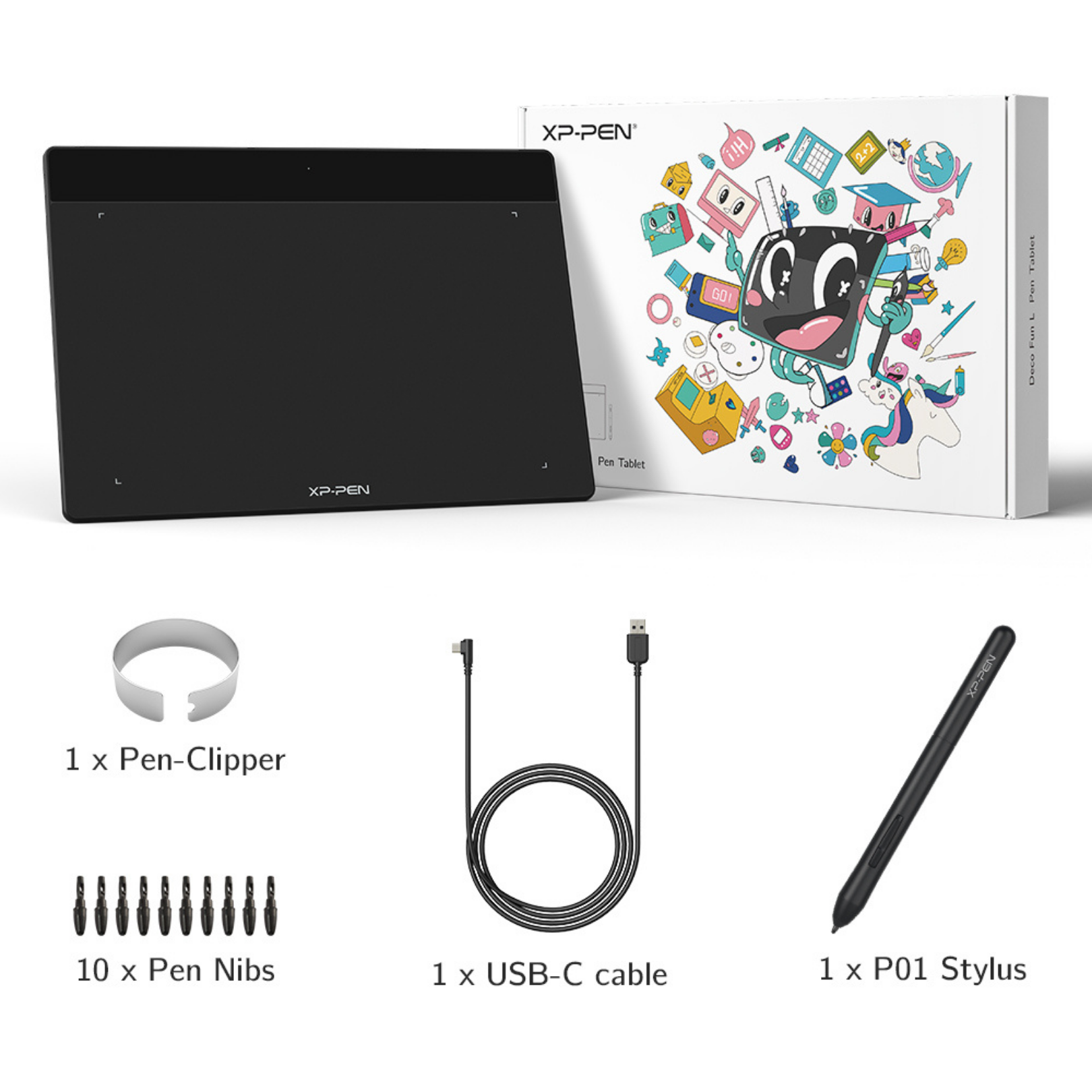 Tableta Gráfica XP-Pen Deco Fun XS, 8192 niveles de presión, USB-C, 18 x 13.5cm