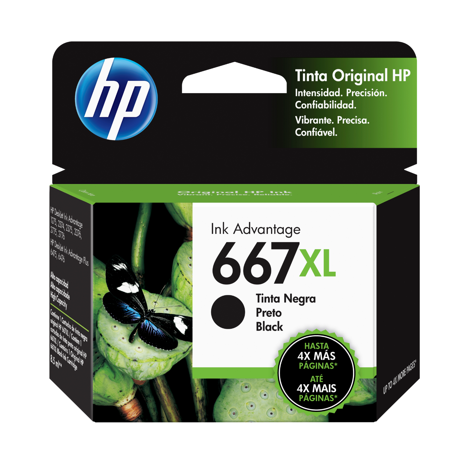 Cartucho de tinta HP 667XL Negro (3YM81AL) DeskJet 2775, 4175, 480 Pag.