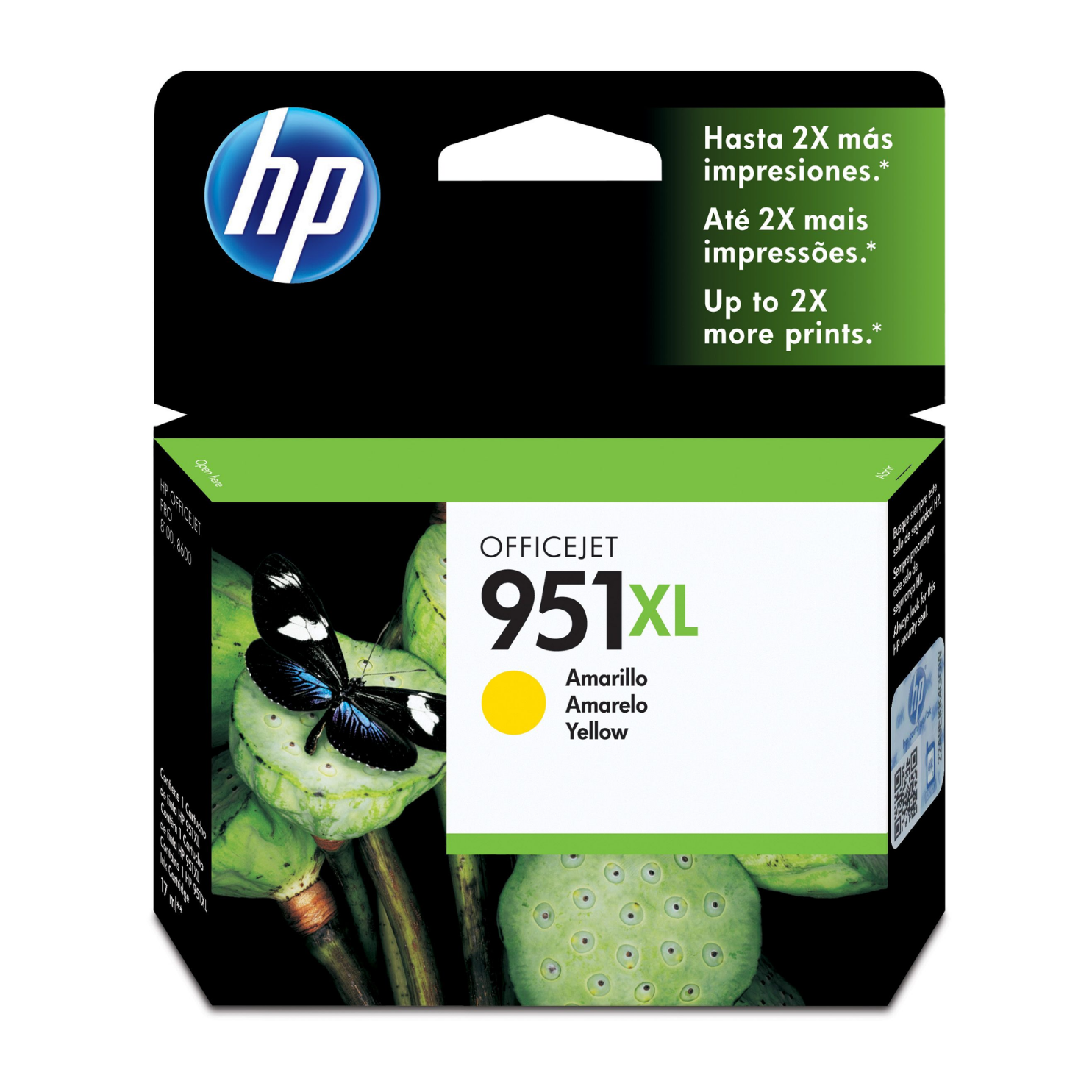 Cartucho de tinta HP 951XL Yellow (CN048AL) OfficeJet 8100, 8600, 1500 Pag.