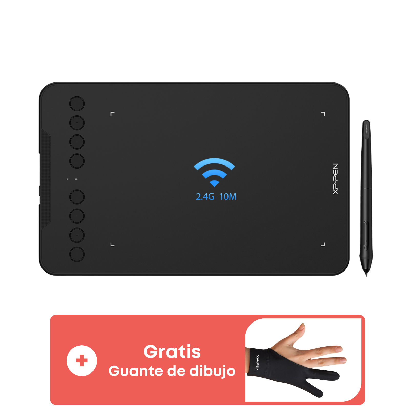 Tableta Gráfica XP-Pen Deco Mini 7W Inalámbrica, 8192 niveles de presión, USB-C, 26 x 16.2cm, 8 teclas