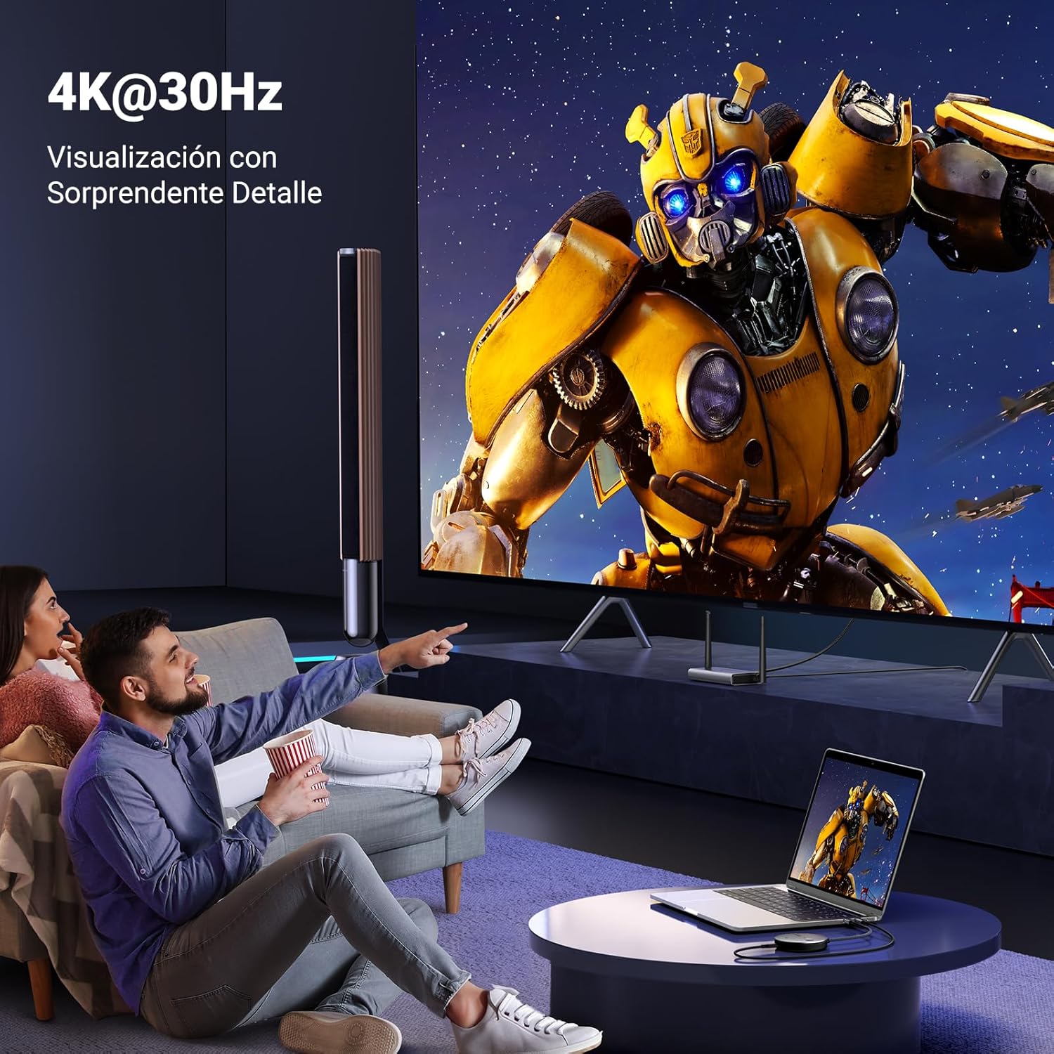UGREEN Transmisor y Receptor Inalámbrico HDMI 4K 30HZ, 5G/2.4G, 50 Metros para PC, Laptop Cámara, TV (CM586 - 90909A)