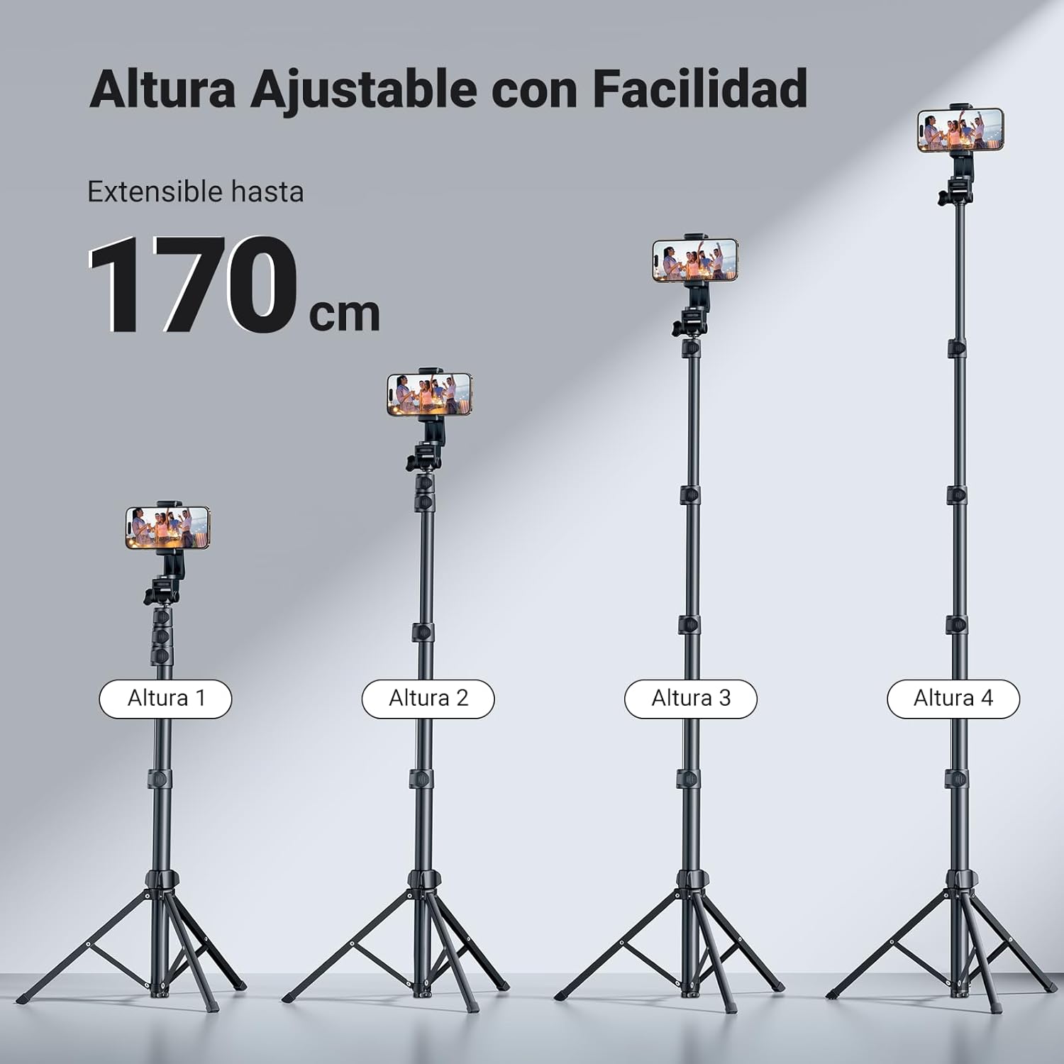 UGREEN Trípode Palo Selfie Stick Bluetooth 170 cm para Celular, iPhone, Cámara, GoPro (LP680 - 15609)