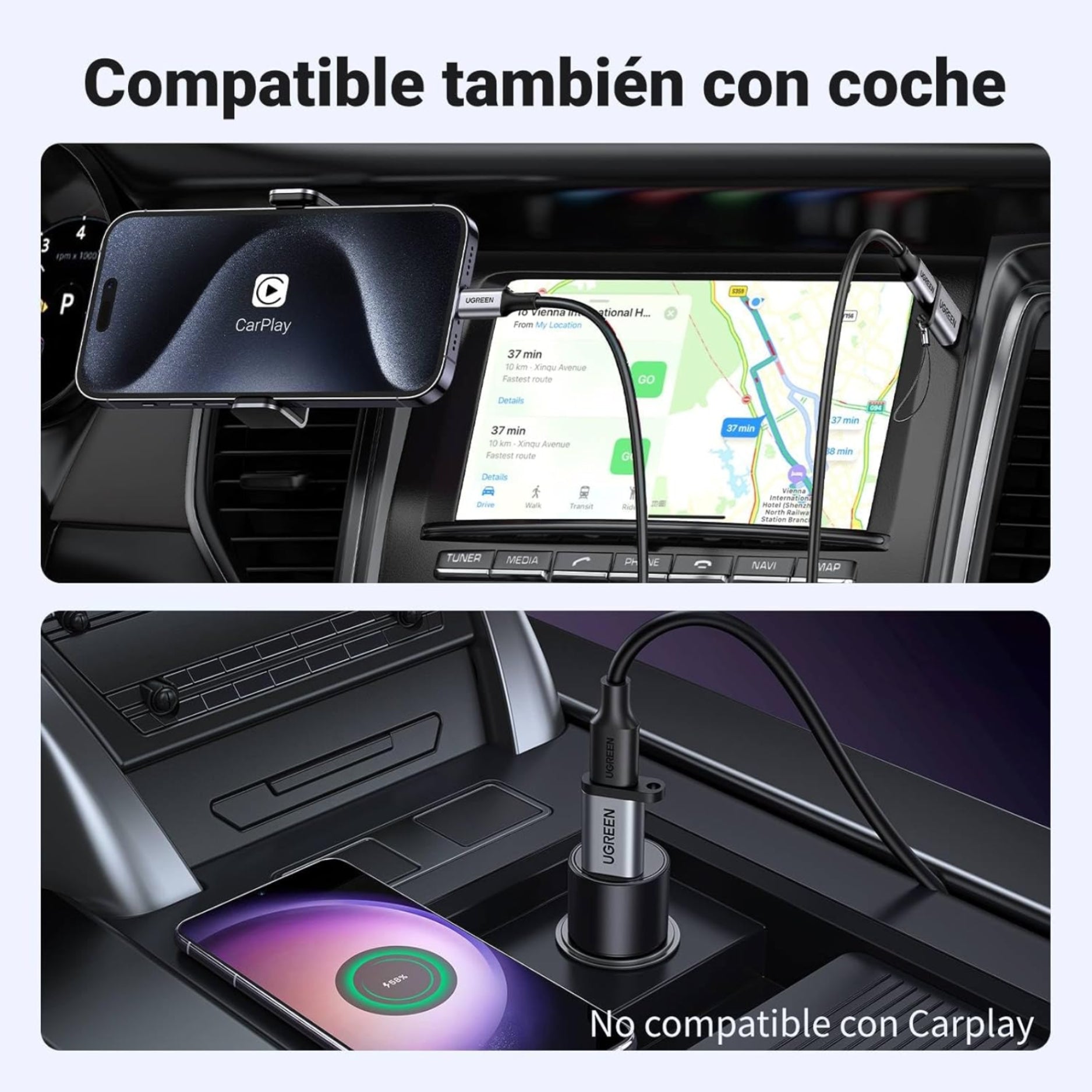 Adaptador UGREEN USB-C (hembra) a USB 3.0 (macho) 5Gbps Plateado (US276 - 50533)
