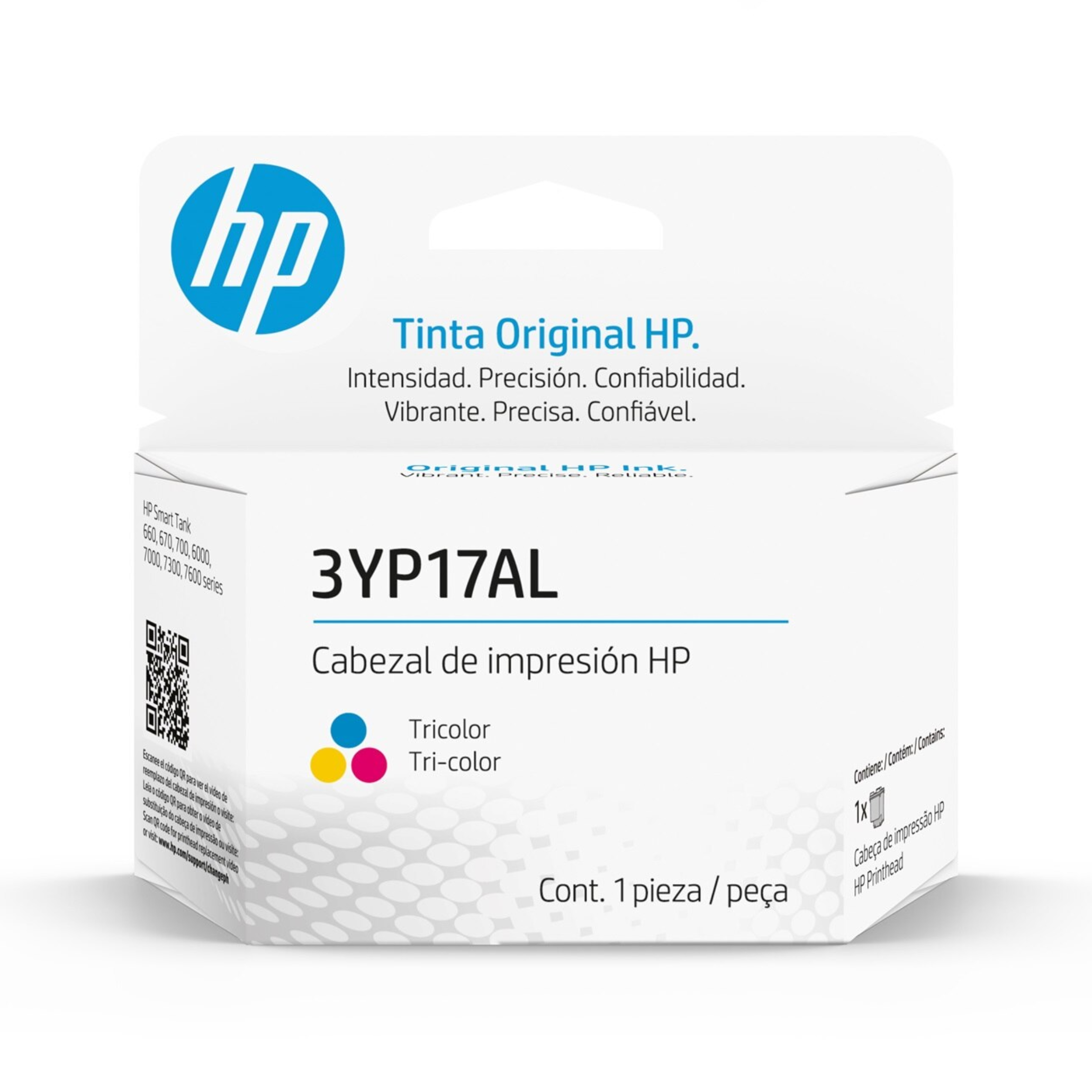 Cabezal de impresión HP Tricolor 3YP17AL Original para Impresoras Smart Tank 720, 750, 790