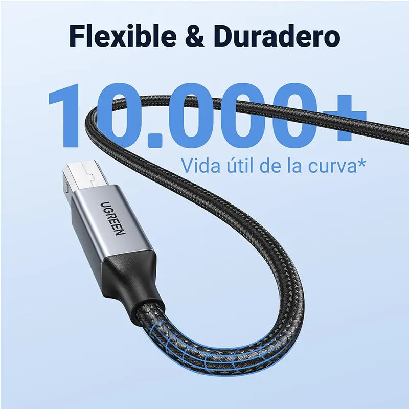 Cable de impresora USB Ugreen US369 de USB-B a USB-A 3 metros (80804)