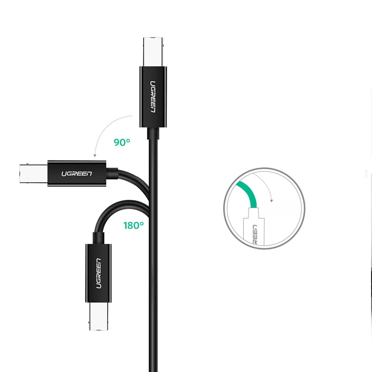 Cable de impresora USB-C Ugreen US241 de USB-B a USB-C 2 metros (50446)