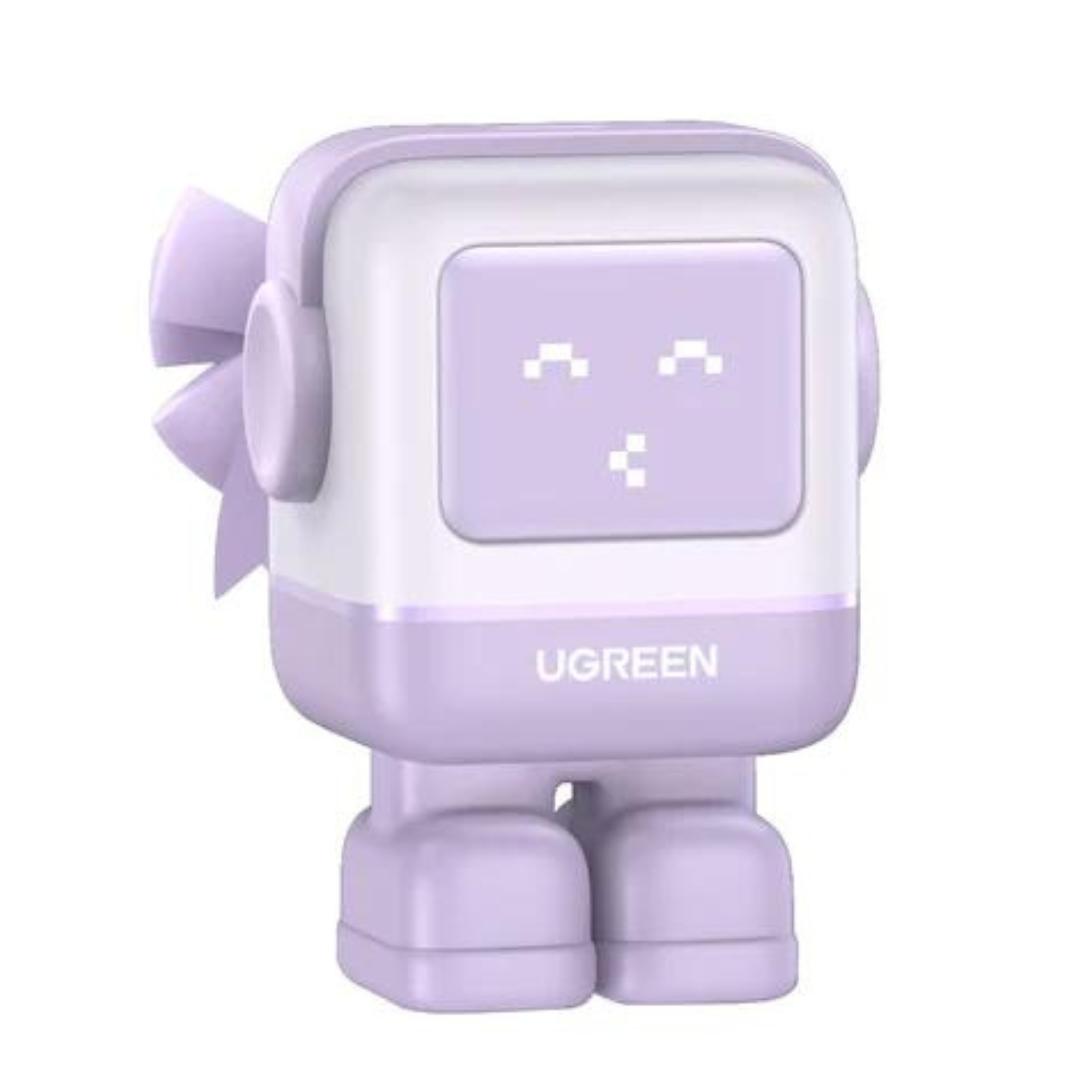 Cargador Ugreen USB-C 30W Carga Rápida, Robot GaN Nexode con Pantalla Led Púrpura (25036)