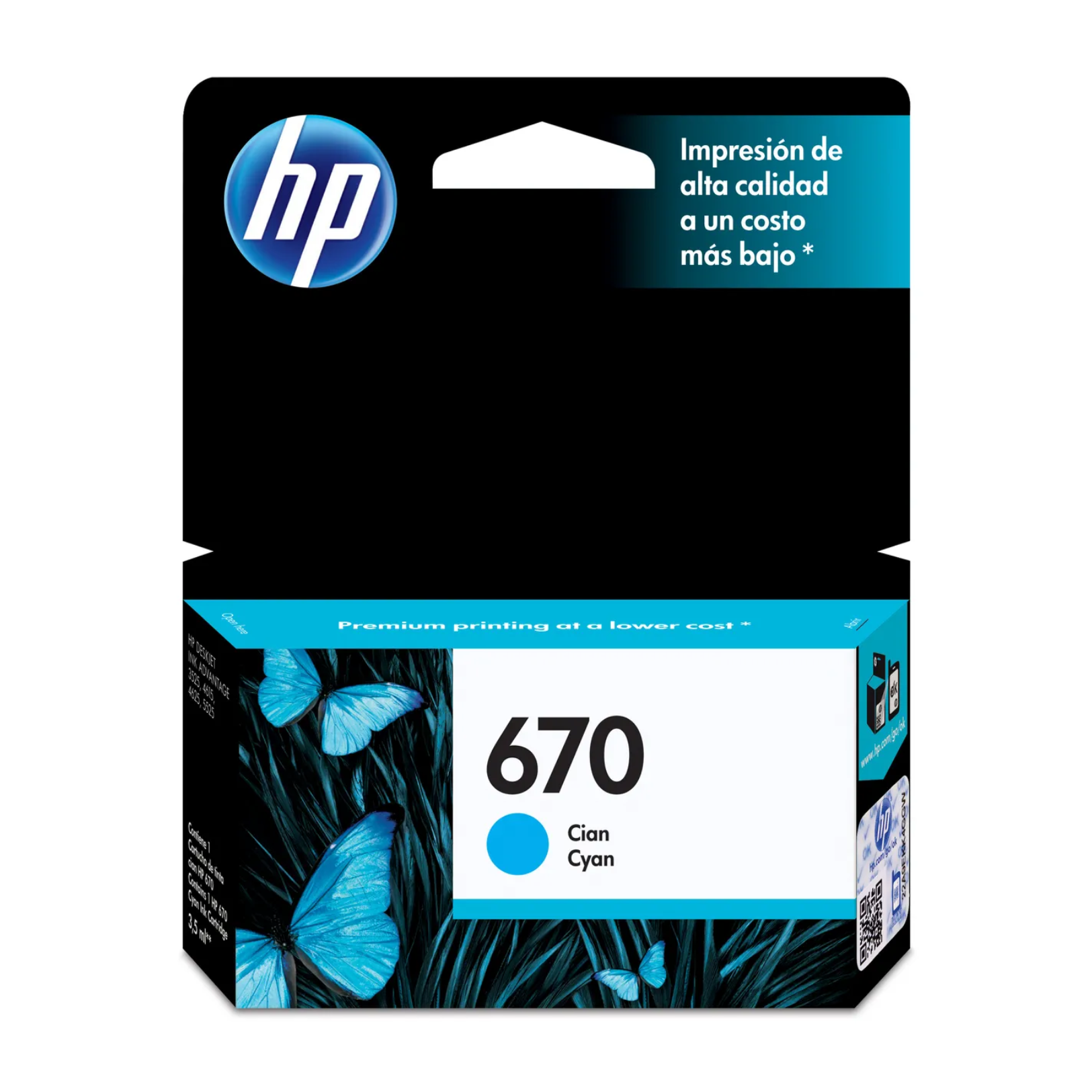 Cartucho de tinta HP 670 Cian Original (CZ114AL)