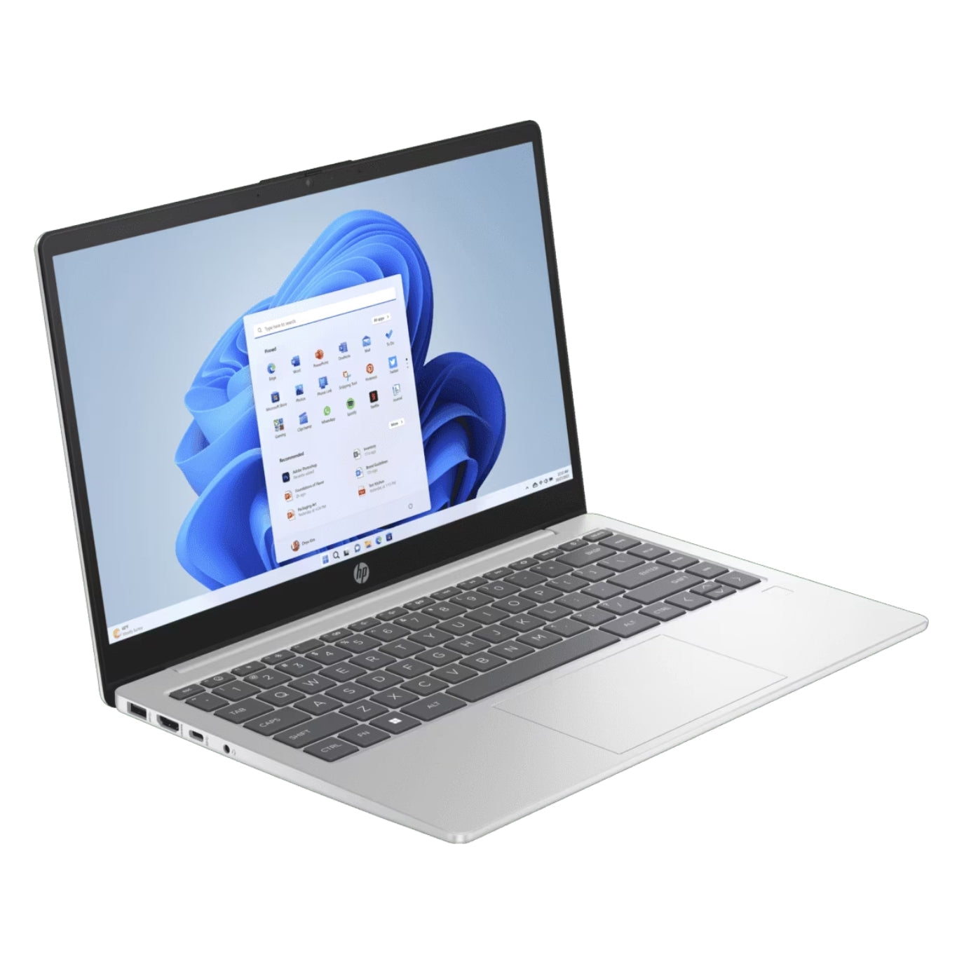 Laptop HP 14-ep1001la portátil con Windows 11 instalada.