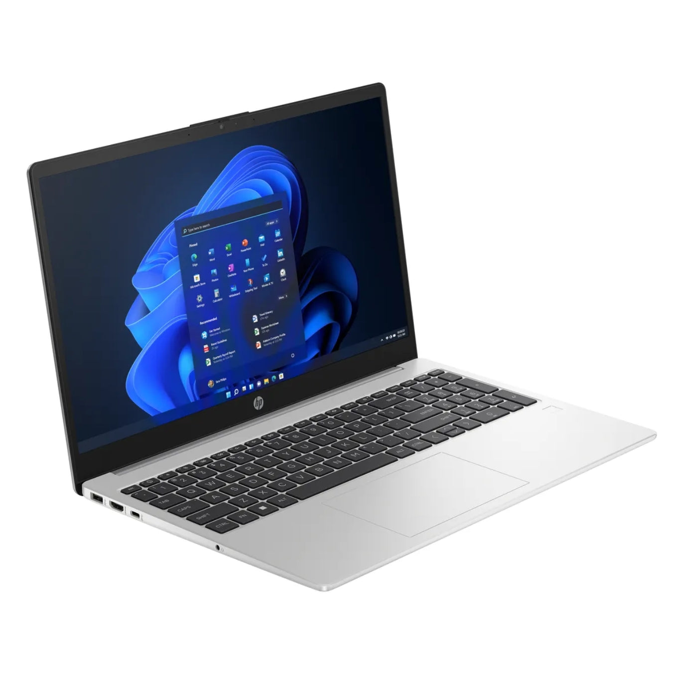 Vista lateral izquierda de la Laptop HP 250 G10 Intel Core i5 mostrando puertos USB y HDMI
