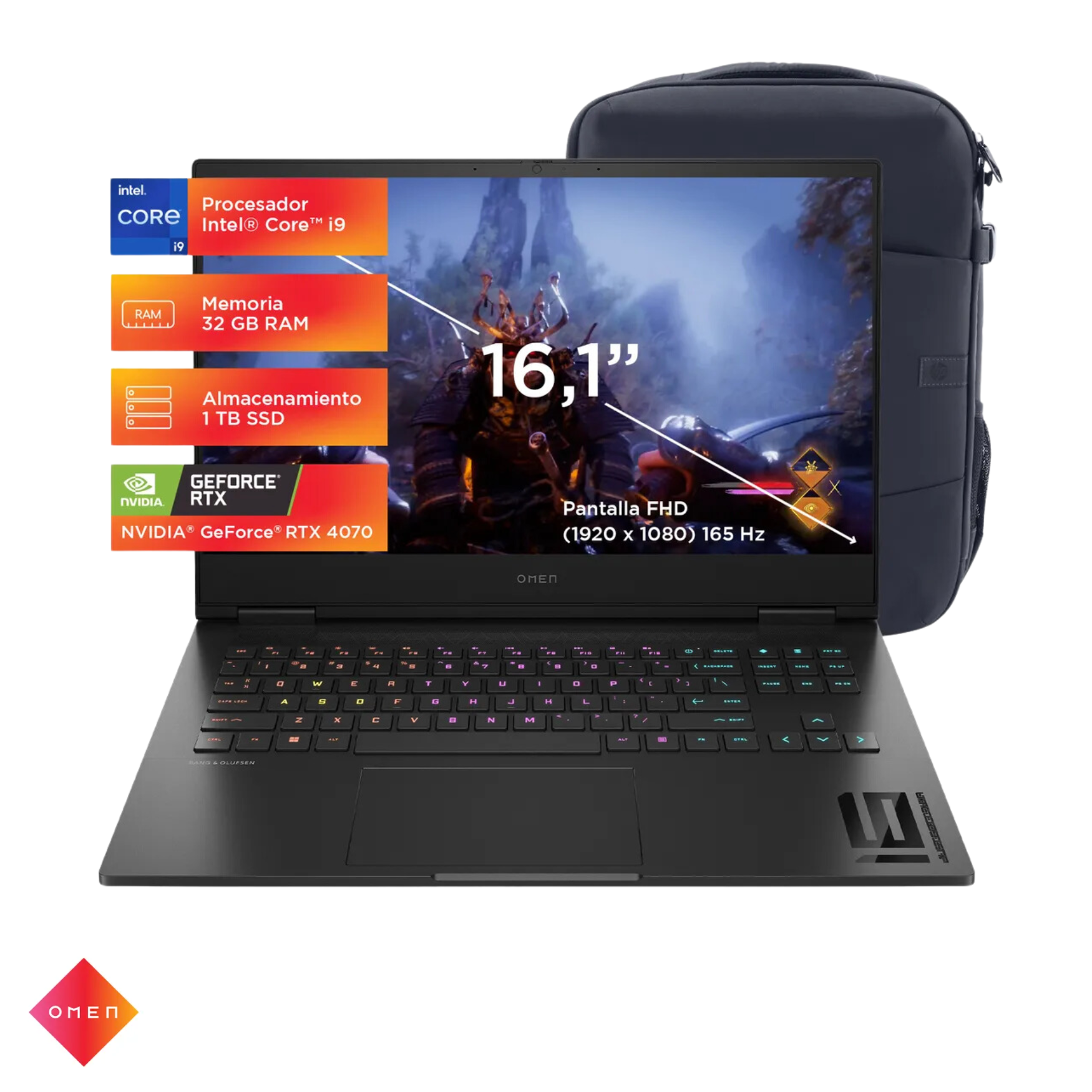 Laptop Gamer HP OMEN 16-wf0001la Core i9-13900HX 32GB RAM, SSD 1TB, RTX 4070 8GB, 16.1", Windows 11 (832J3LA)