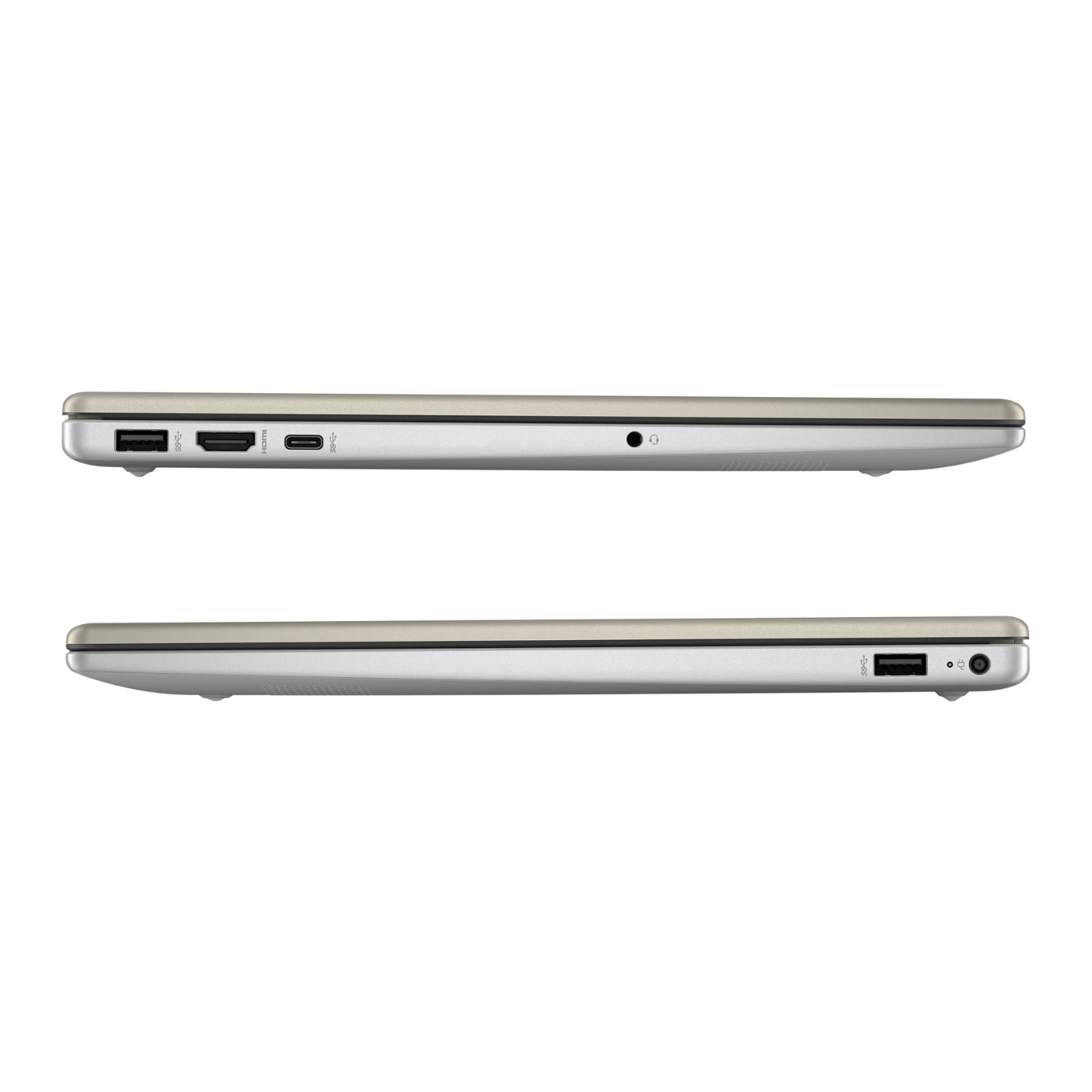 Vista lateral de la Laptop HP 15-fc0012la Ryzen 7 mostrando puertos USB y HDMI
