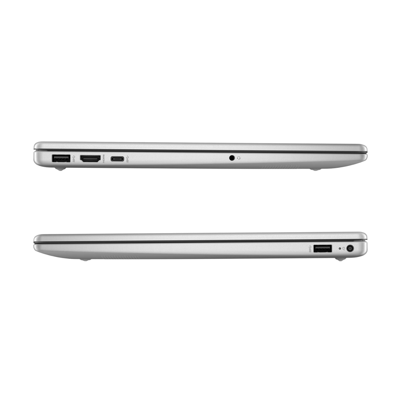 Vistas laterales de la Laptop HP 15-fd0030la con puertos USB y HDMI