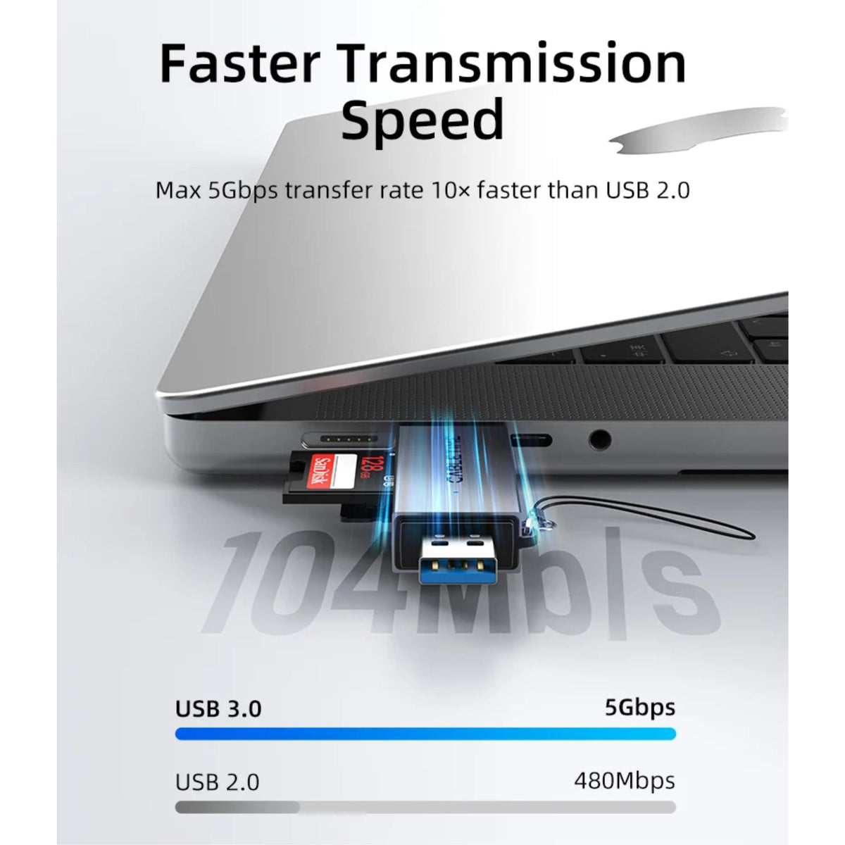 Lector CABLETIME CD40G para transferir archivos desde tarjetas de memoria fácil y rápido