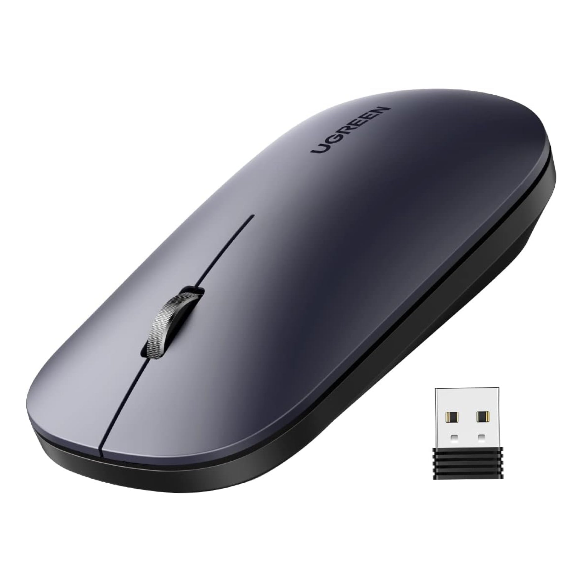 Mouse inalámbrico UGREEN MU001 90372 Negro silencioso vista frontal