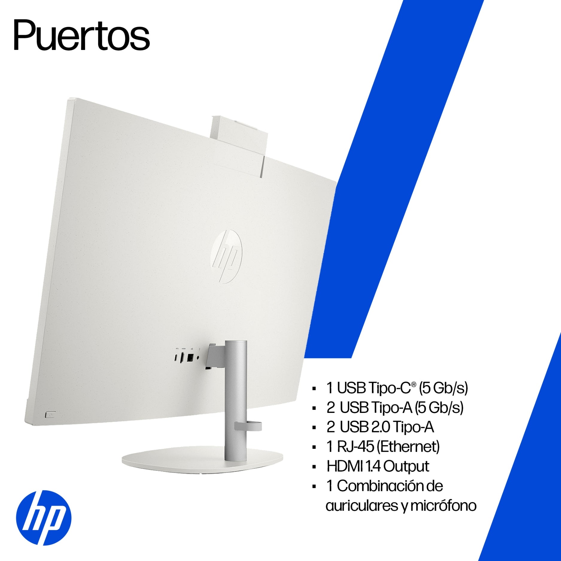 PC All in One HP 24-cr0354la Intel Core i5-1334U, 16GB RAM, 1TB SSD, Pantalla 23.8" FHD, Windows 11 (BP2F1LA)