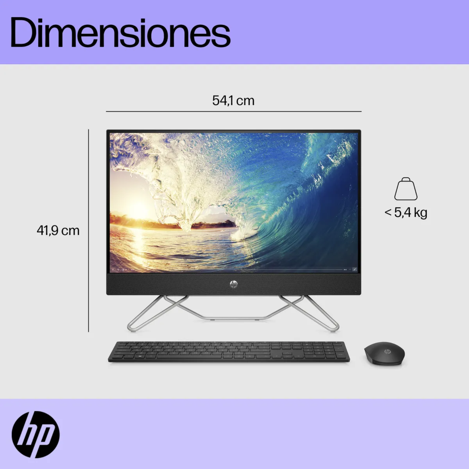 PC All in One HP 24-cb1023la Core i3-1215U 8GB RAM, SSD 512GB, 23.8" FHD, Windows 11 (A47BYLA)