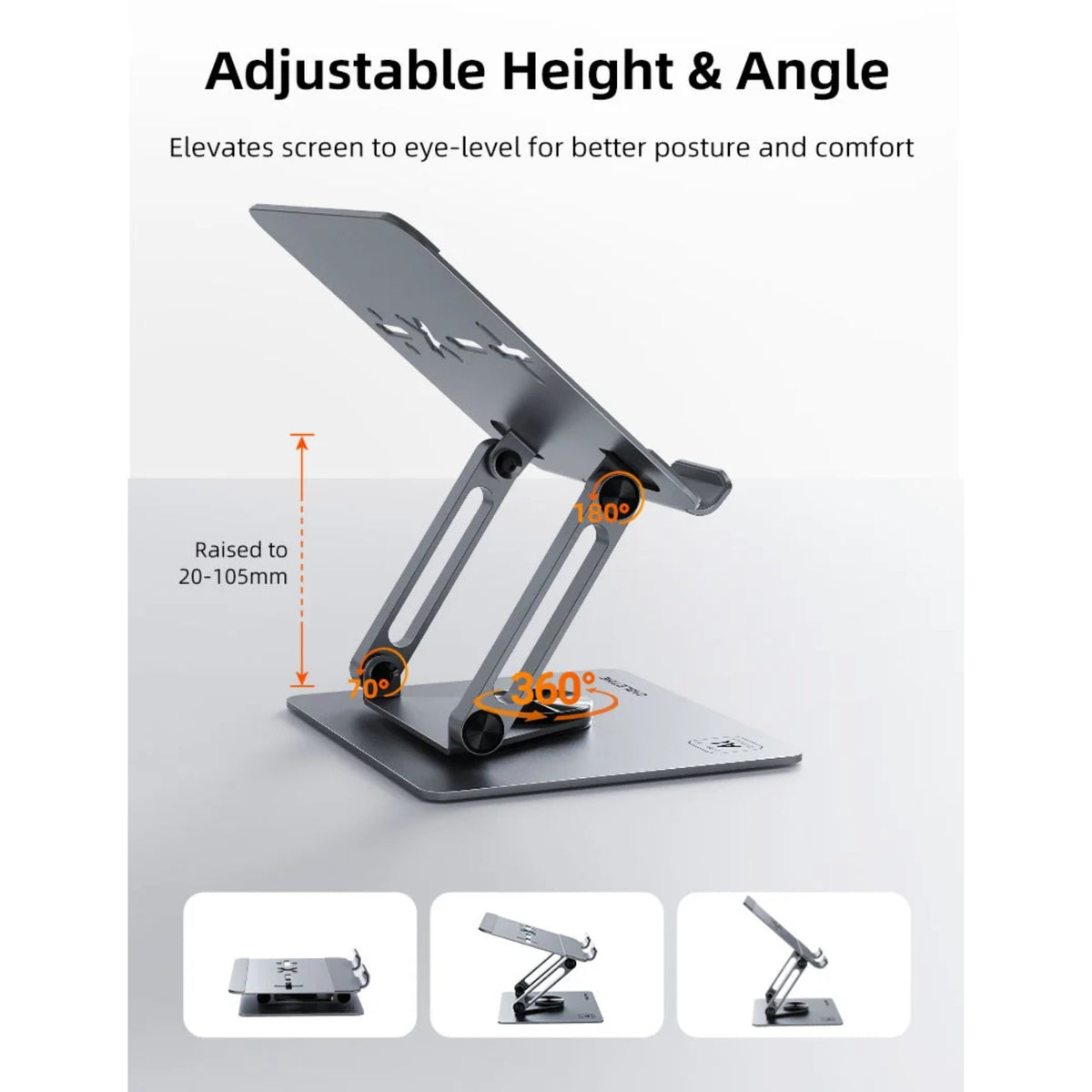 Ángulo de inclinación ajustable del soporte para tablet CABLETIME CS23G