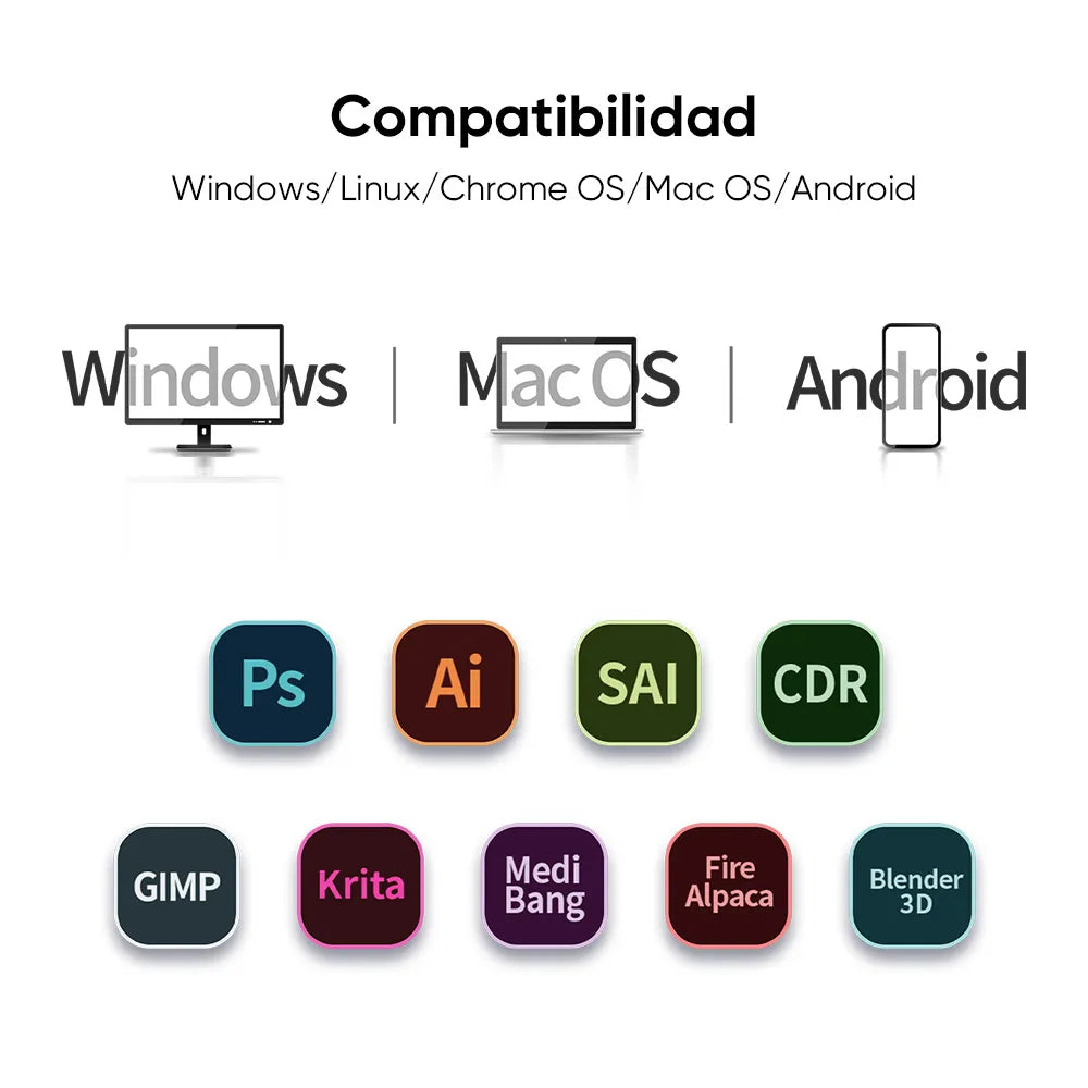 Tableta gráfica XP-PEN Deco 01 V3 con lápiz sin batería y 16,384 niveles de presión y compatibilidad
