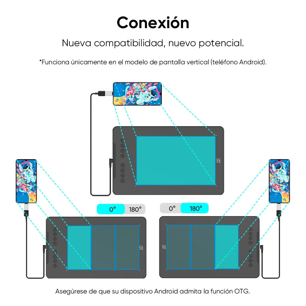 Tableta gráfica XP-PEN Deco 01 V3 con lápiz sin batería y 16,384 niveles de presión y conexión celular