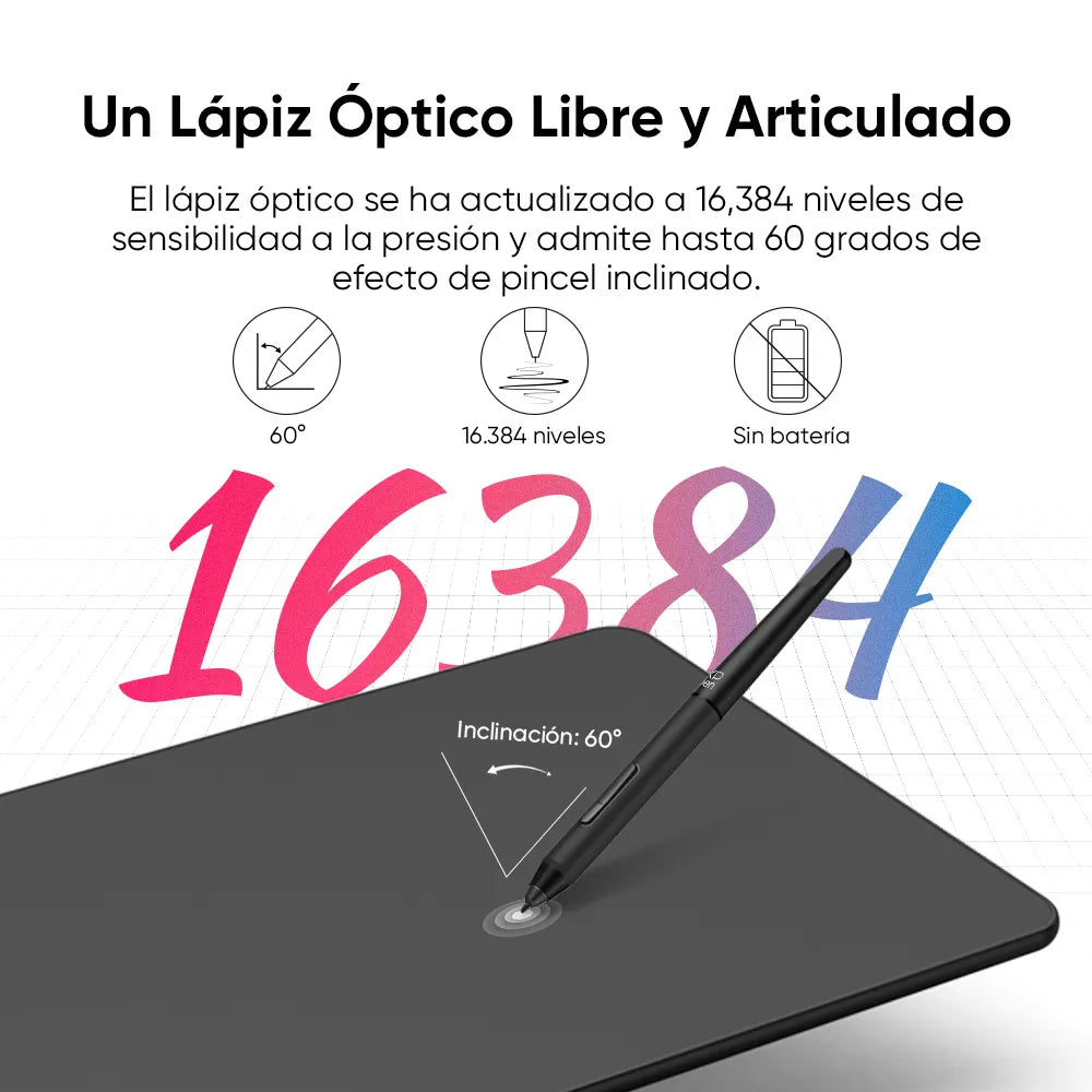 Tableta gráfica XP-PEN Deco 01 V3 con lápiz sin batería y 16,384 niveles de presión