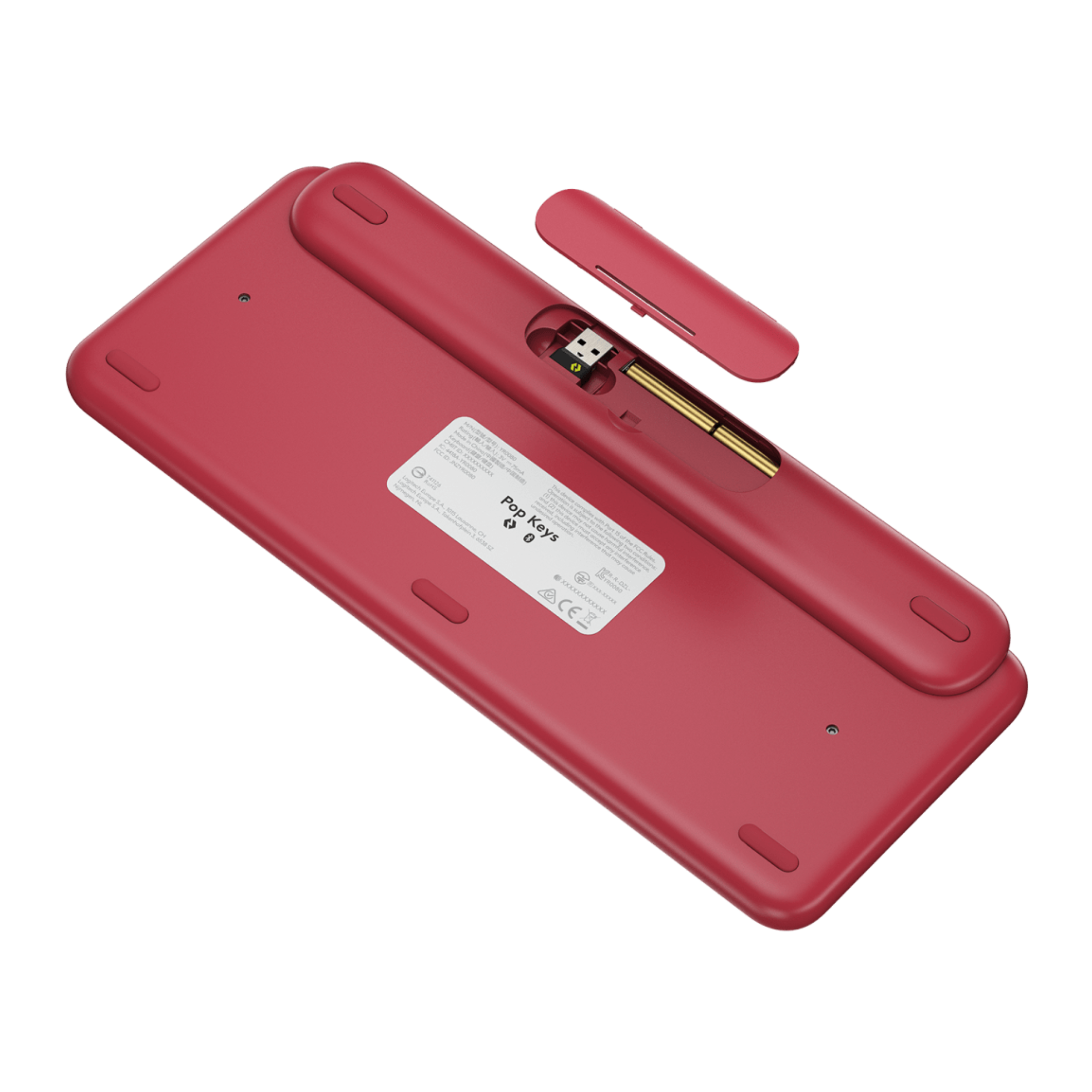 Kit Teclado y Mouse Inalámbrico/Bluetooth Logitech Pop Coral Rosa