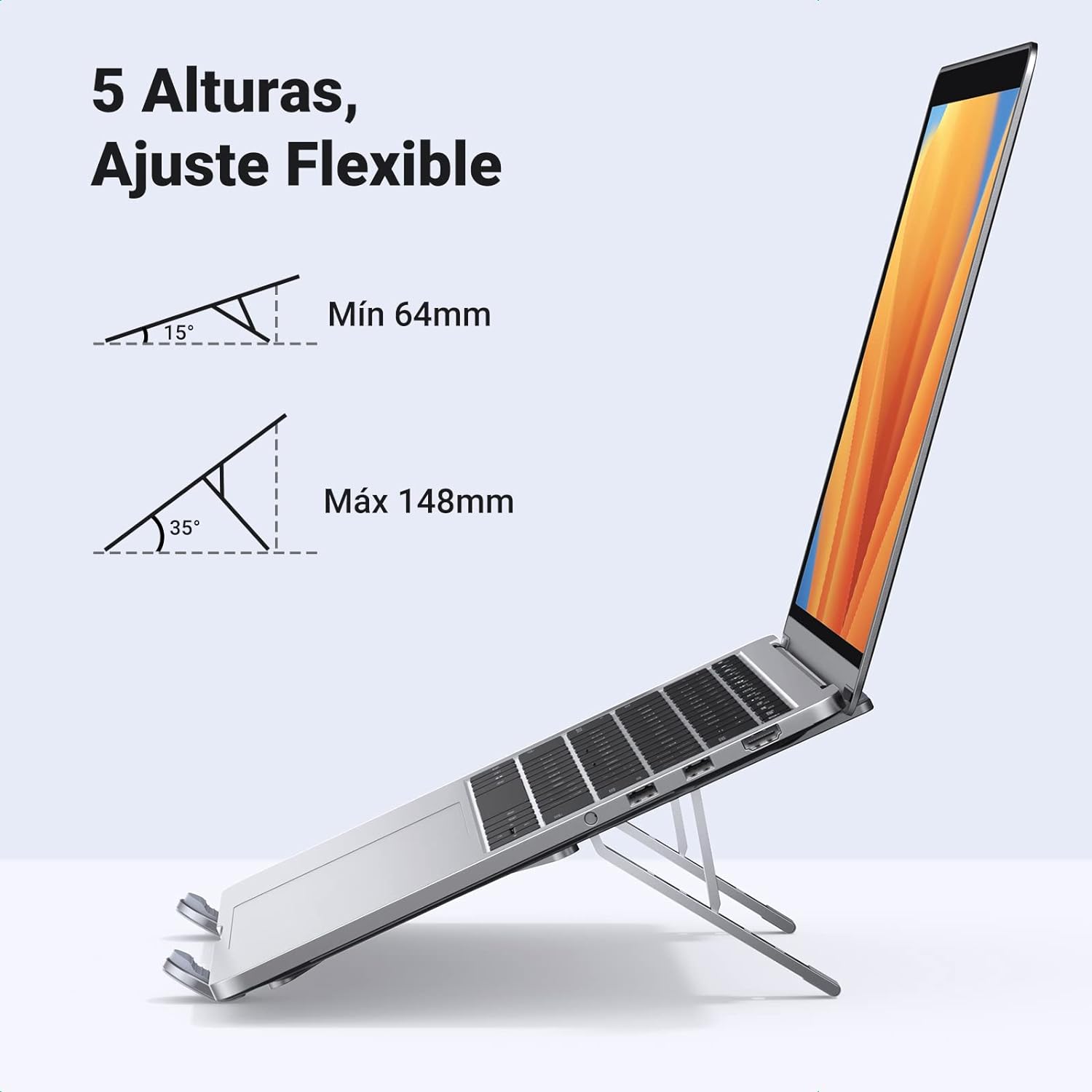UGREEN Soporte portátil de aluminio, ajustable, plegable, para Laptop, Tablet, iPad, MacBook de 8" a 17.3" pulg. (LP451 - 40289)