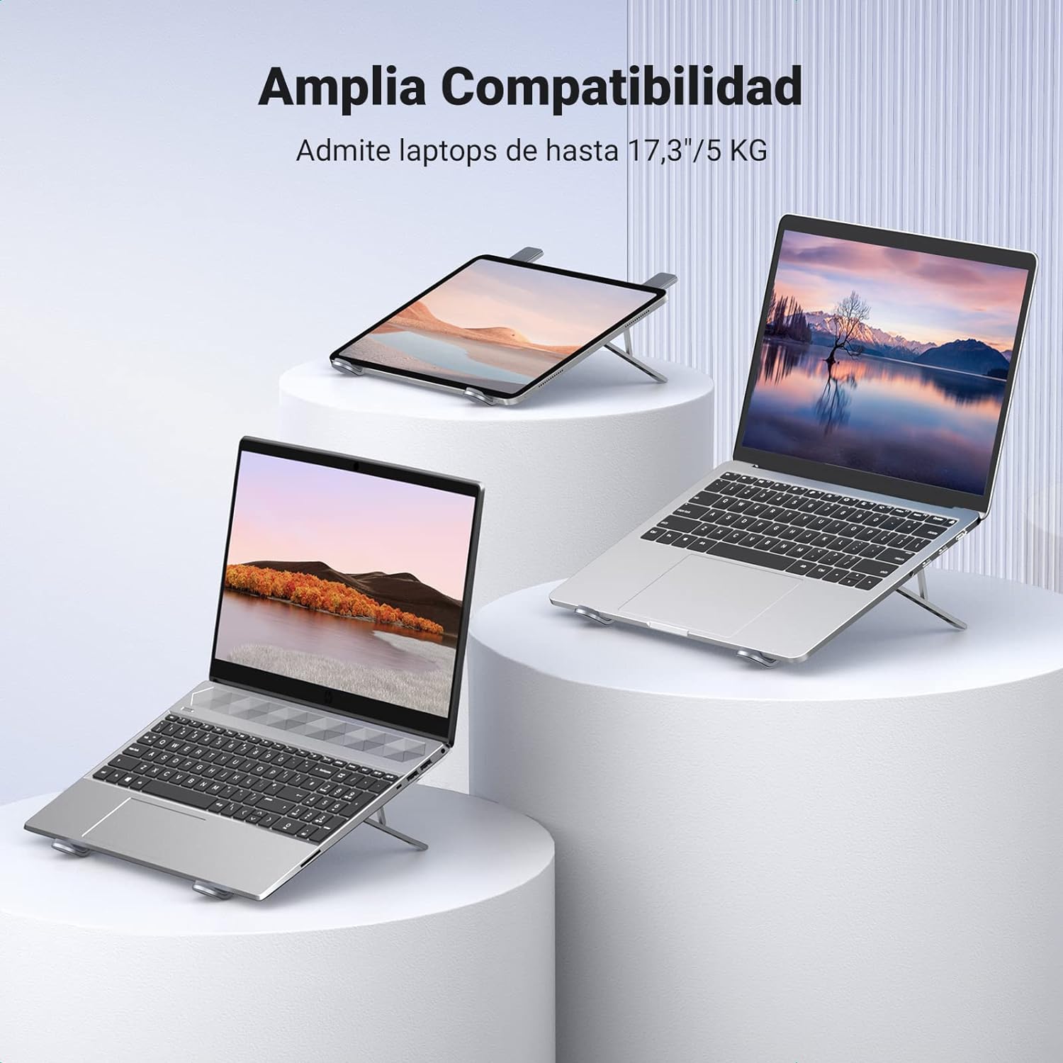 UGREEN Soporte portátil de aluminio, ajustable, plegable, para Laptop, Tablet, iPad, MacBook de 8" a 17.3" pulg. (LP451 - 40289)