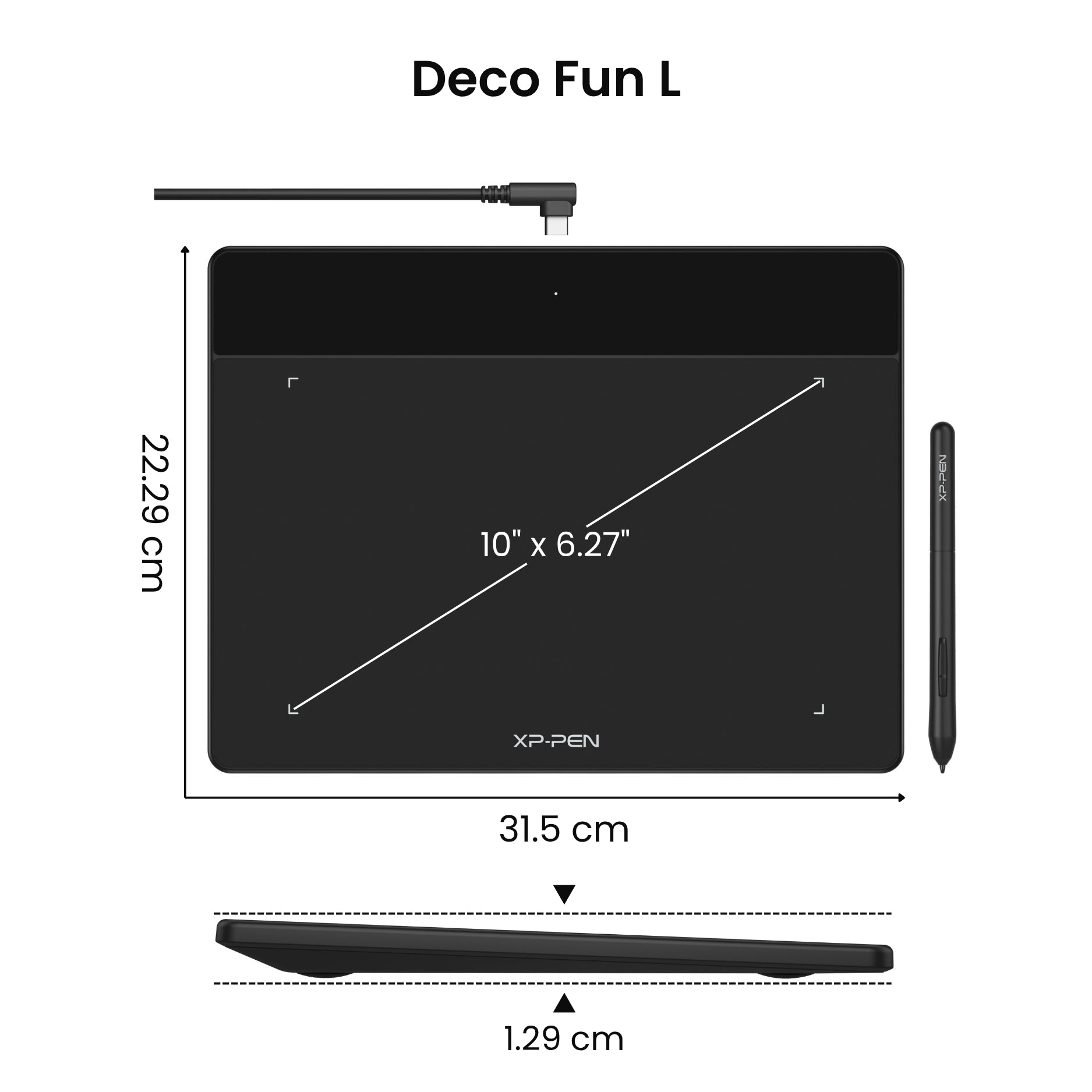 Tamaño de la XP-Pen Deco Fun L