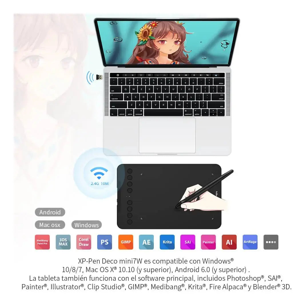 Compatibilidad con software de dibujo y diseño de la XP-Pen Deco Mini 7w