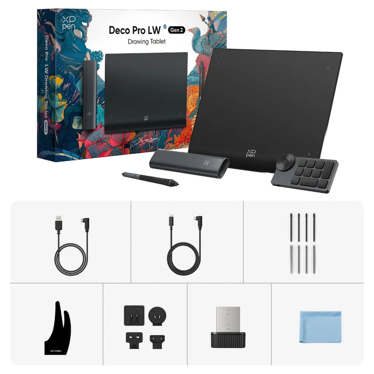 Tableta Gráfica XP-Pen Deco Pro LW (2da Gen), Área 11" x 7", 16384 Niveles de Presión (MT1172B)